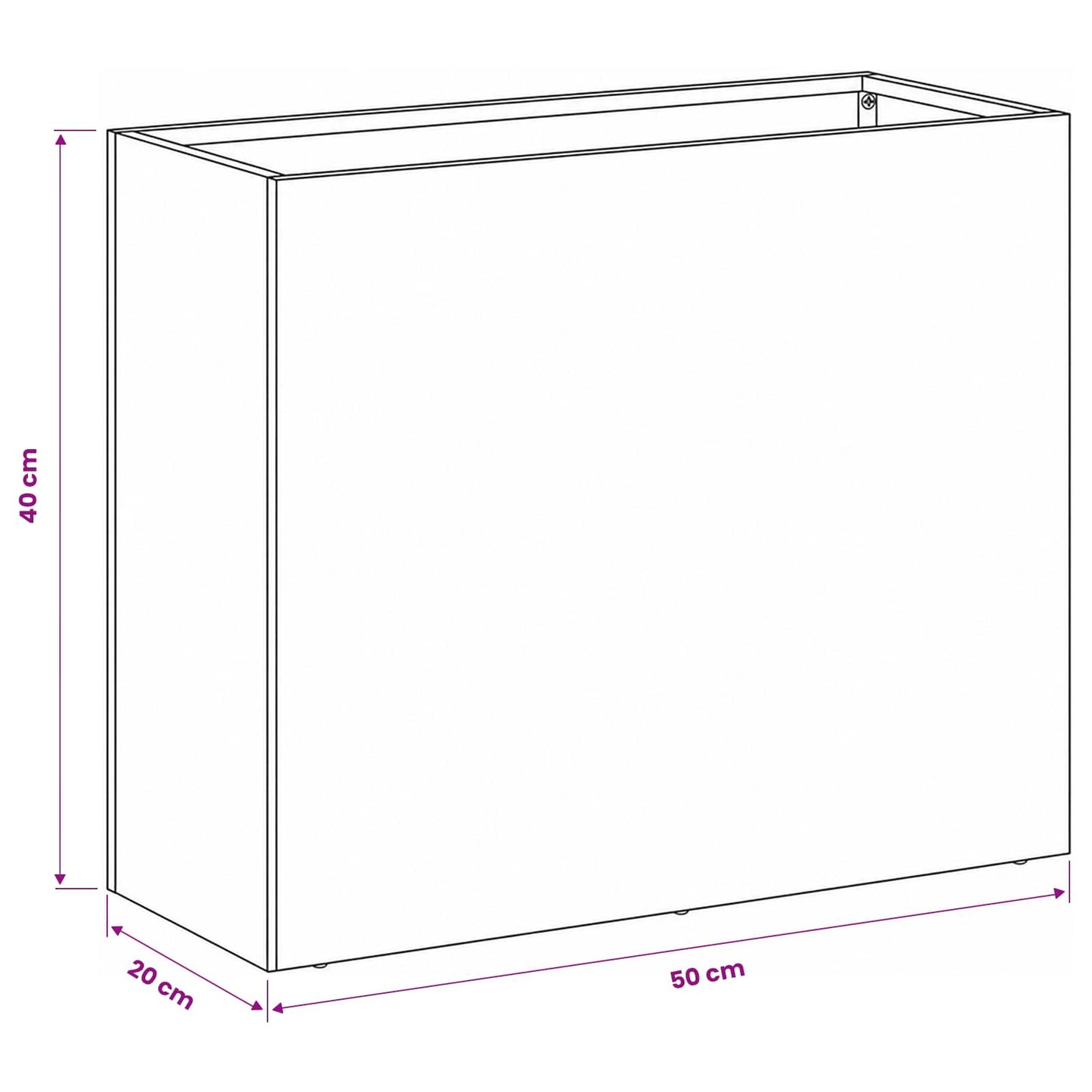 Garden Planter 2 pcs Black 50 x 20 x 40 cm Cold-rolled Steel
