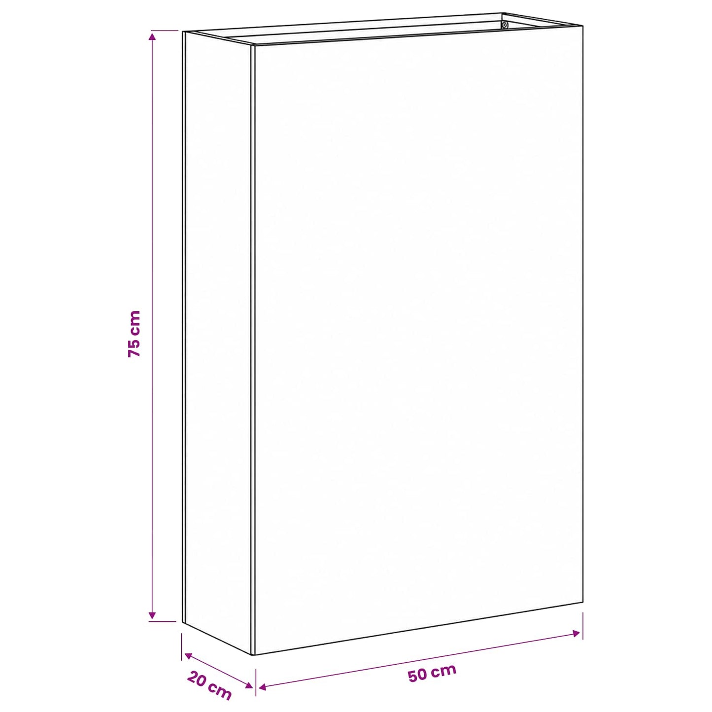 Garden Planter 2 pcs Anthracite 50 x 20 x 75 cm