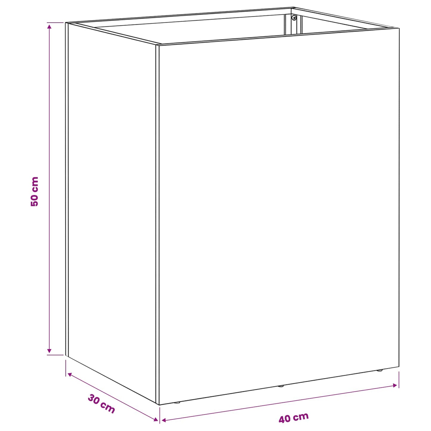 Garden Planter Silver 40 x 30 x 50 cm Stainless Steel