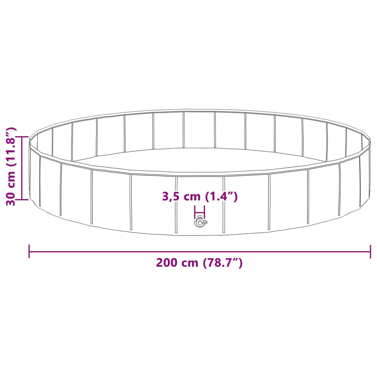 Dog Pool Ø200 x 30 cm Thick PVC Red