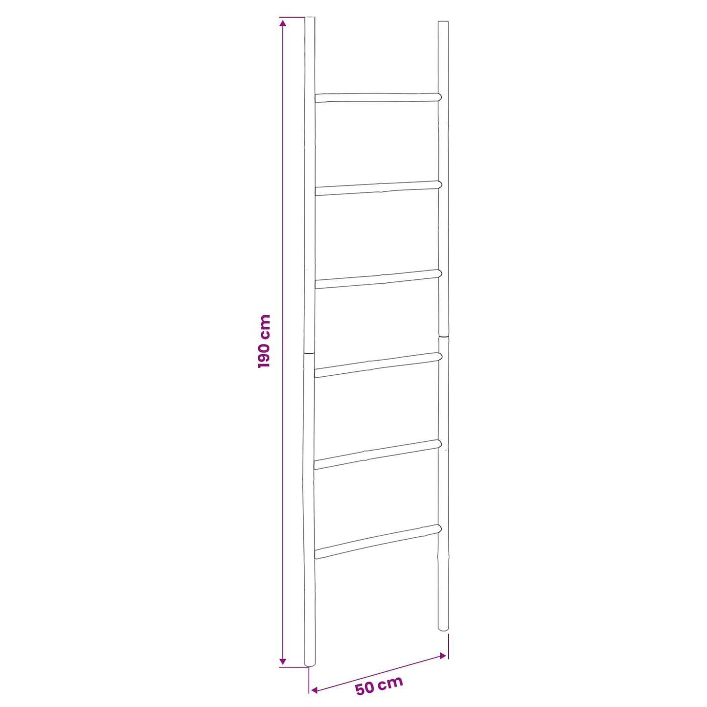 Blanket Ladder Black 50 x 190 cm Bamboo