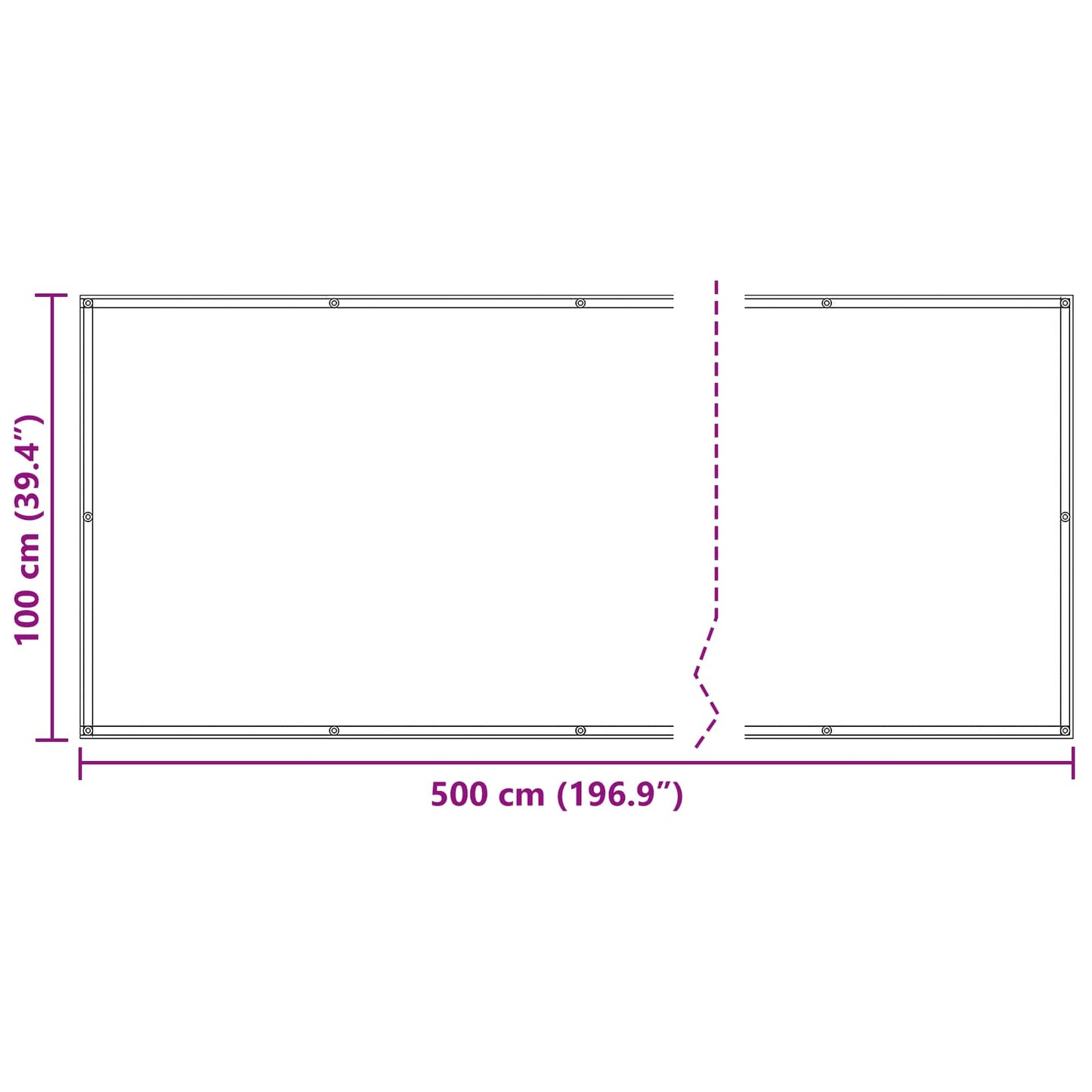 Balcony Screen 100 x 500 cm Oxford Fabric Rectangular