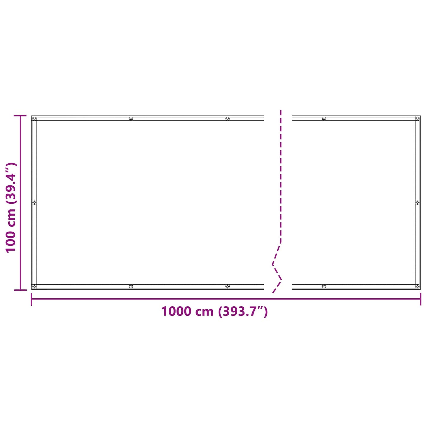 Balcony Screen 100 x 1000 cm Oxford Fabric Rectangular