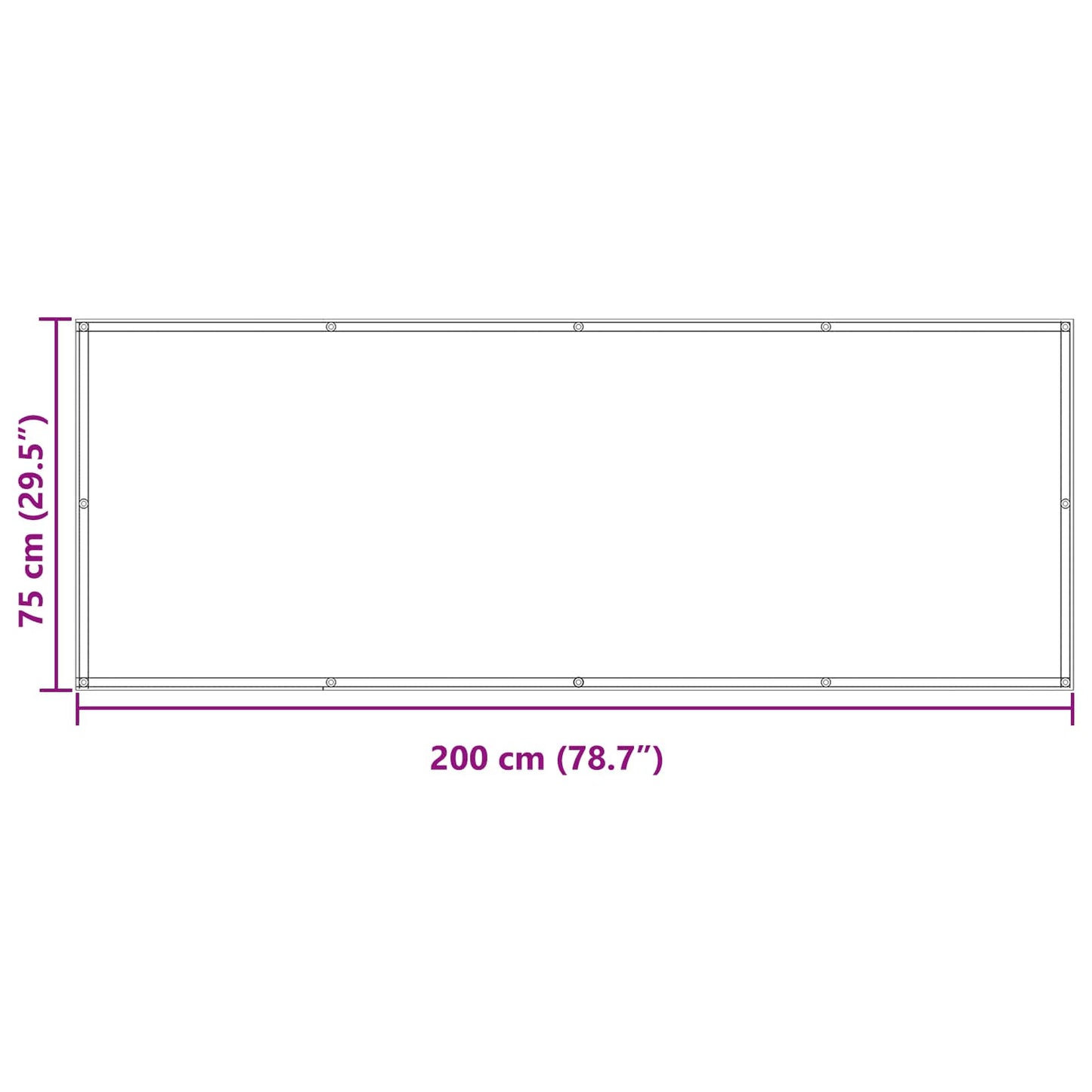 Balcony Screen 75 x 200 cm Oxford Fabric Rectangular