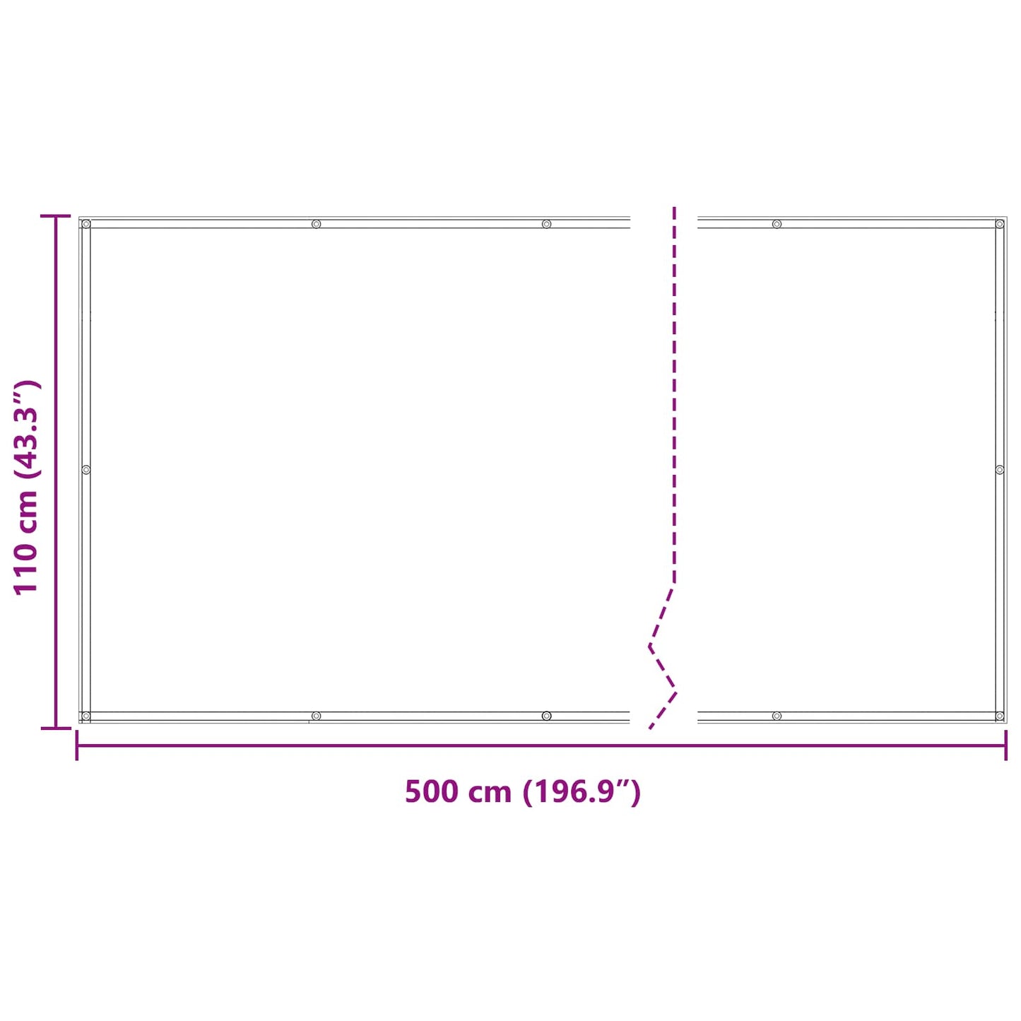 Balcony Screen 110 x 500 cm Oxford Fabric Rectangular