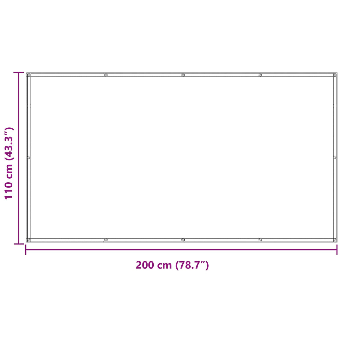 Balcony Screen Rectangular 110 x 200 cm Oxford Fabric Blue