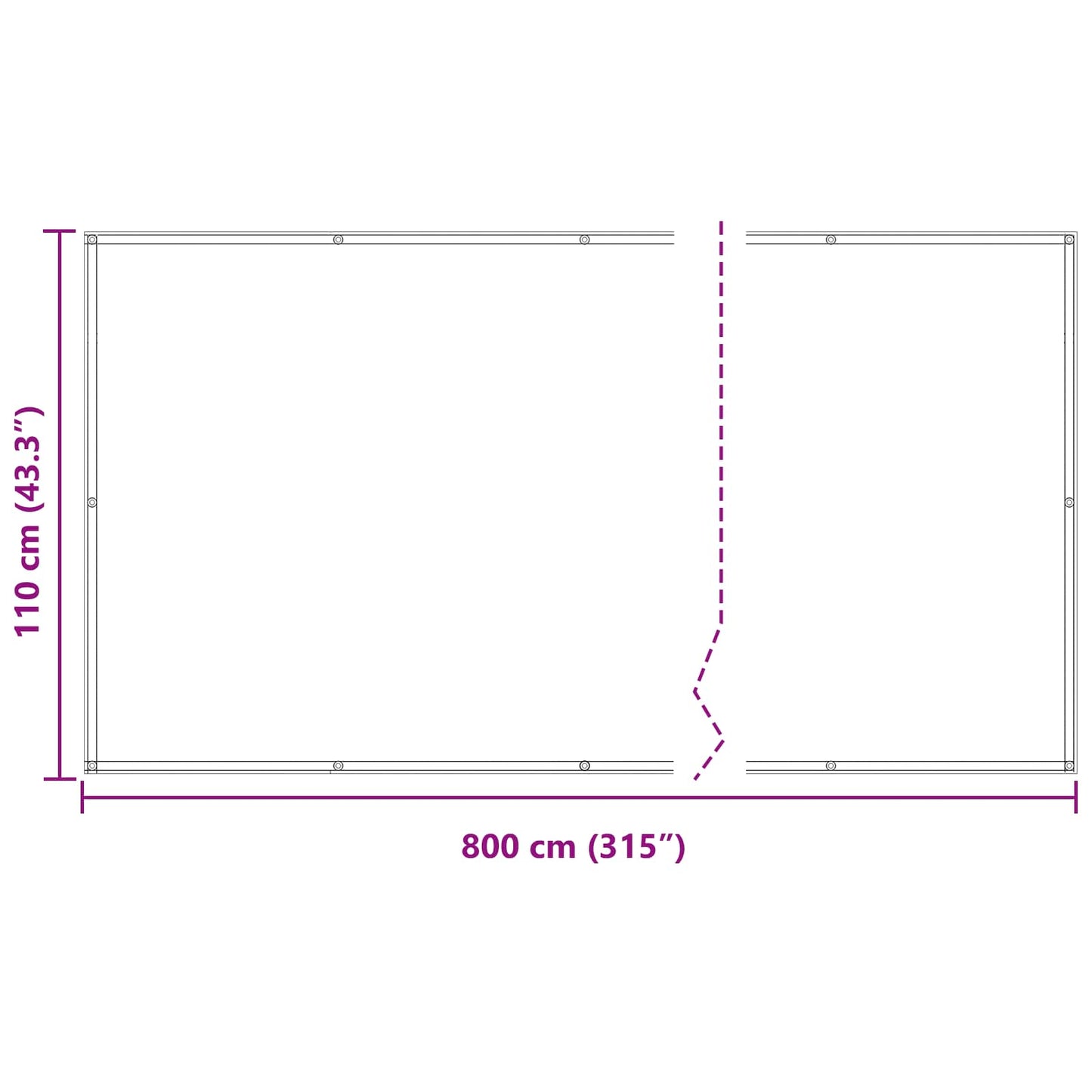 Balcony Screen 110 x 800 cm Oxford Fabric Rectangular Blue