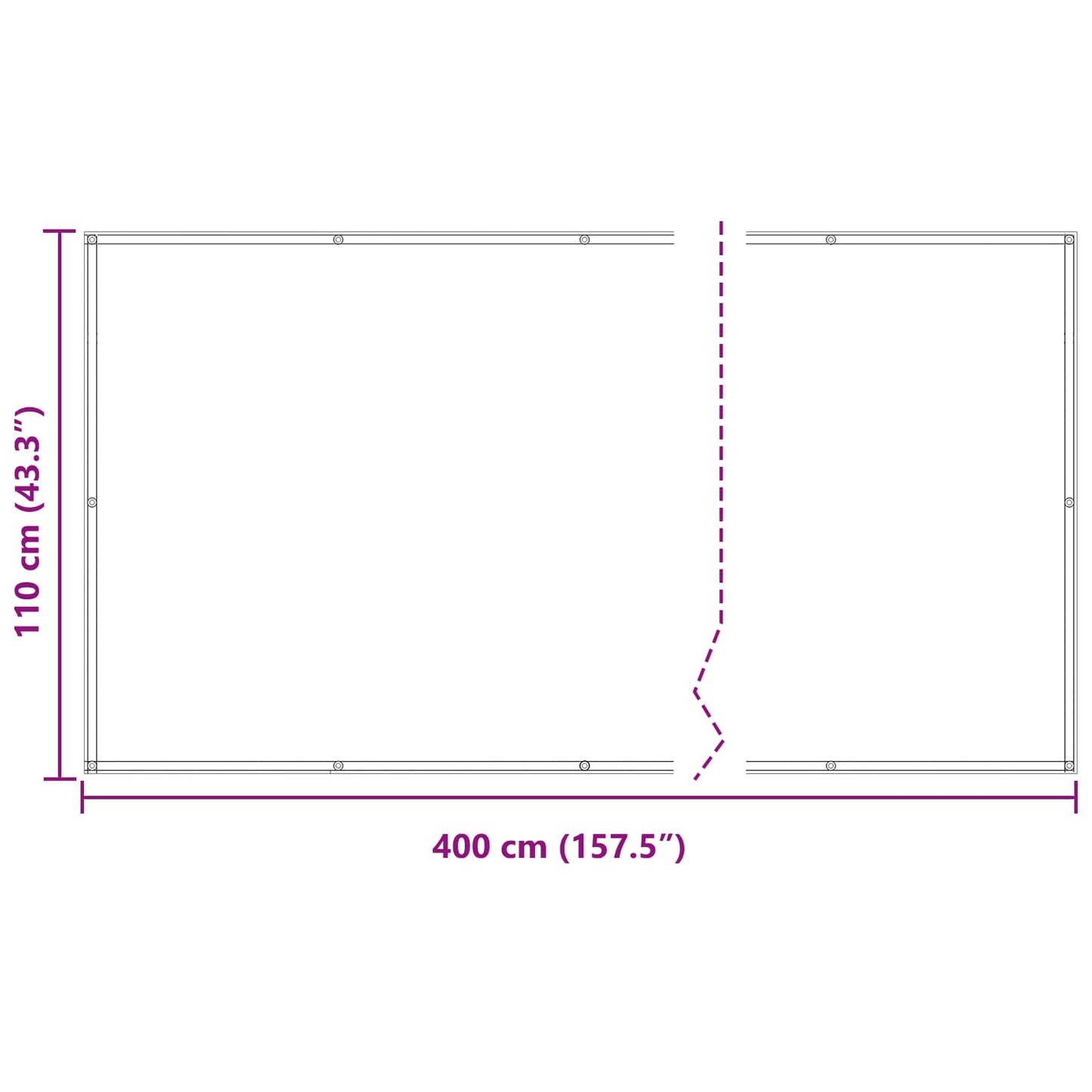 Balcony Screen 110 x 400 cm Oxford Fabric Rectangular Yellow