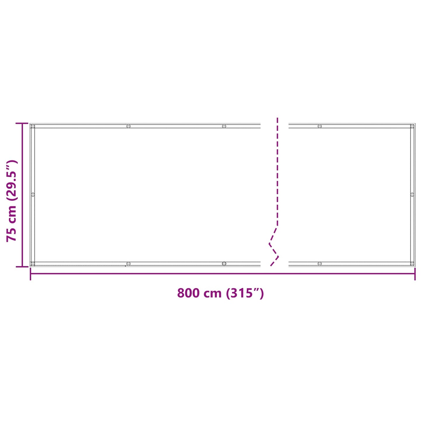 Balcony Screen 75 x 800 cm Oxford Fabric Rectangular Burgundy