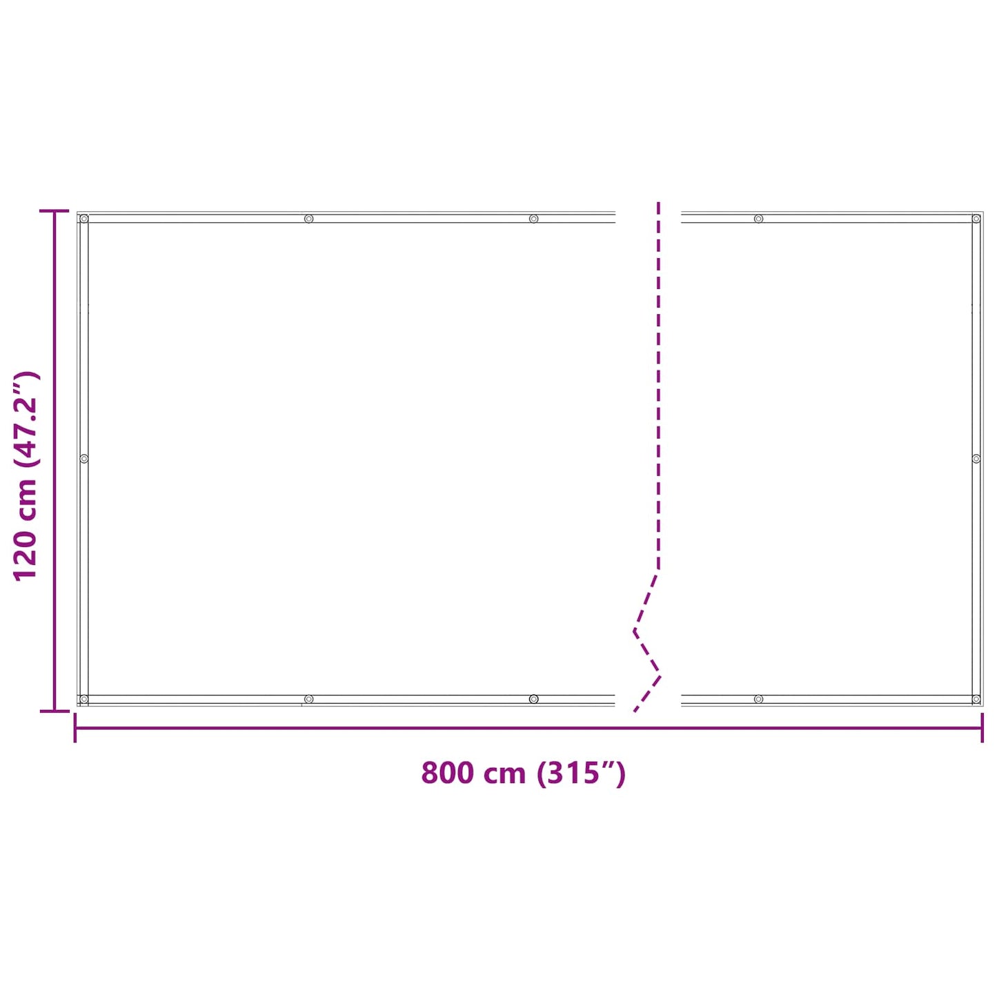 Balcony Screen 120 x 800 cm Oxford Fabric Rectangular Burgundy