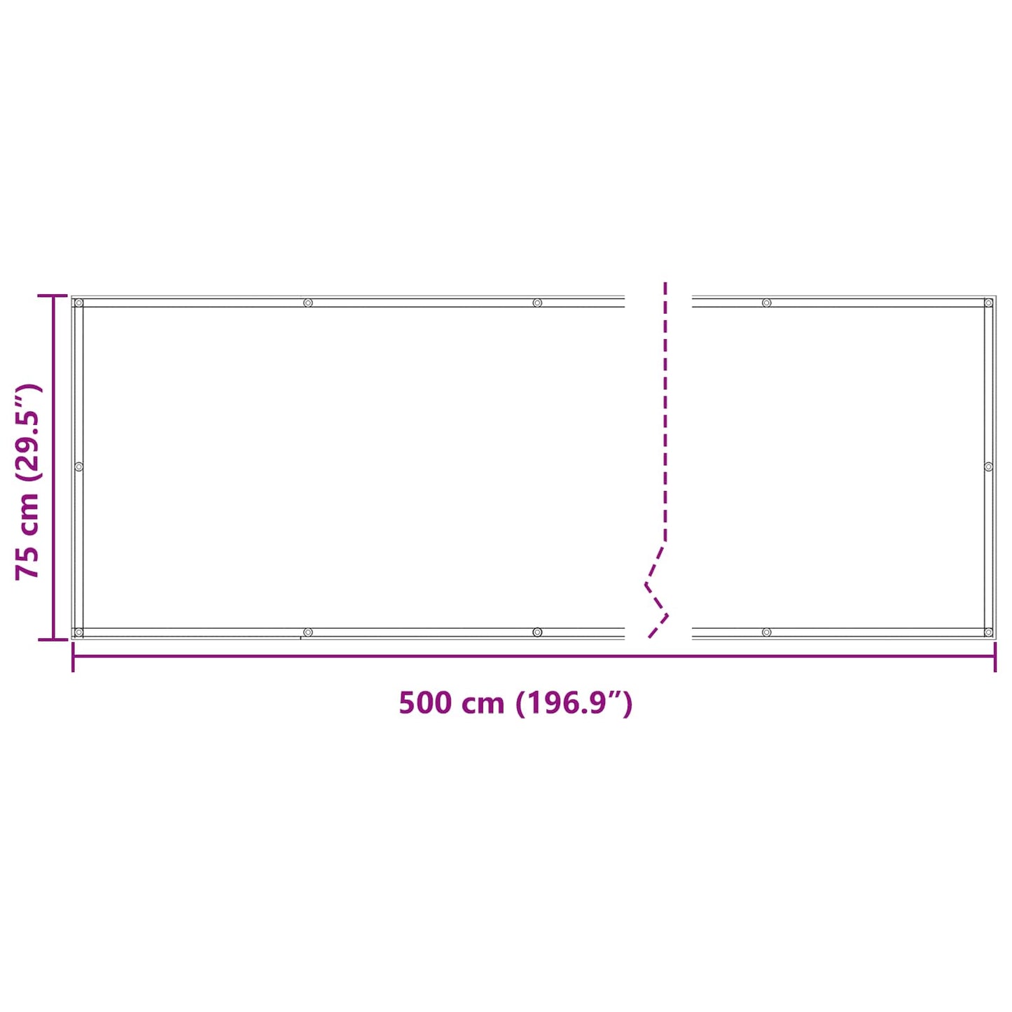 Balcony Screen 75 x 500 cm Oxford Fabric Rectangular