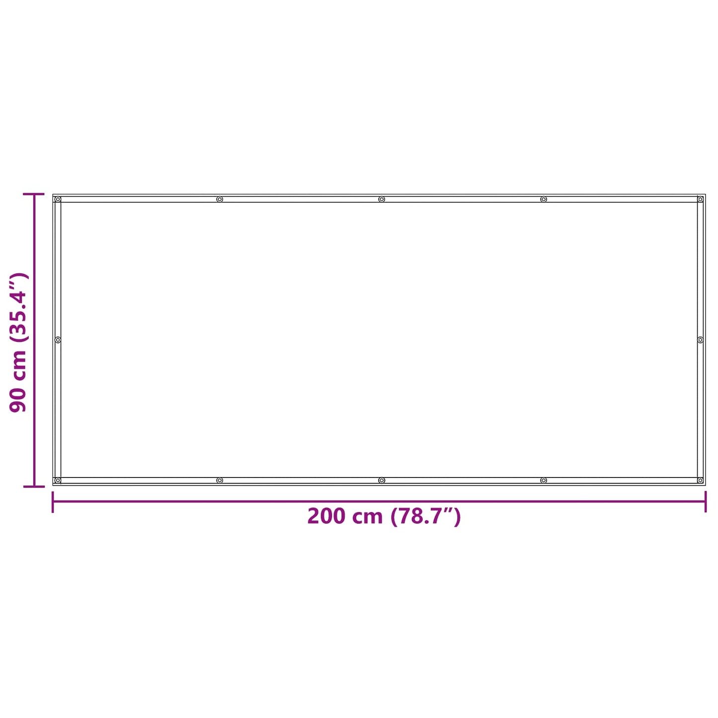 Balcony Screen 90 x 200 cm Oxford Fabric Rectangular