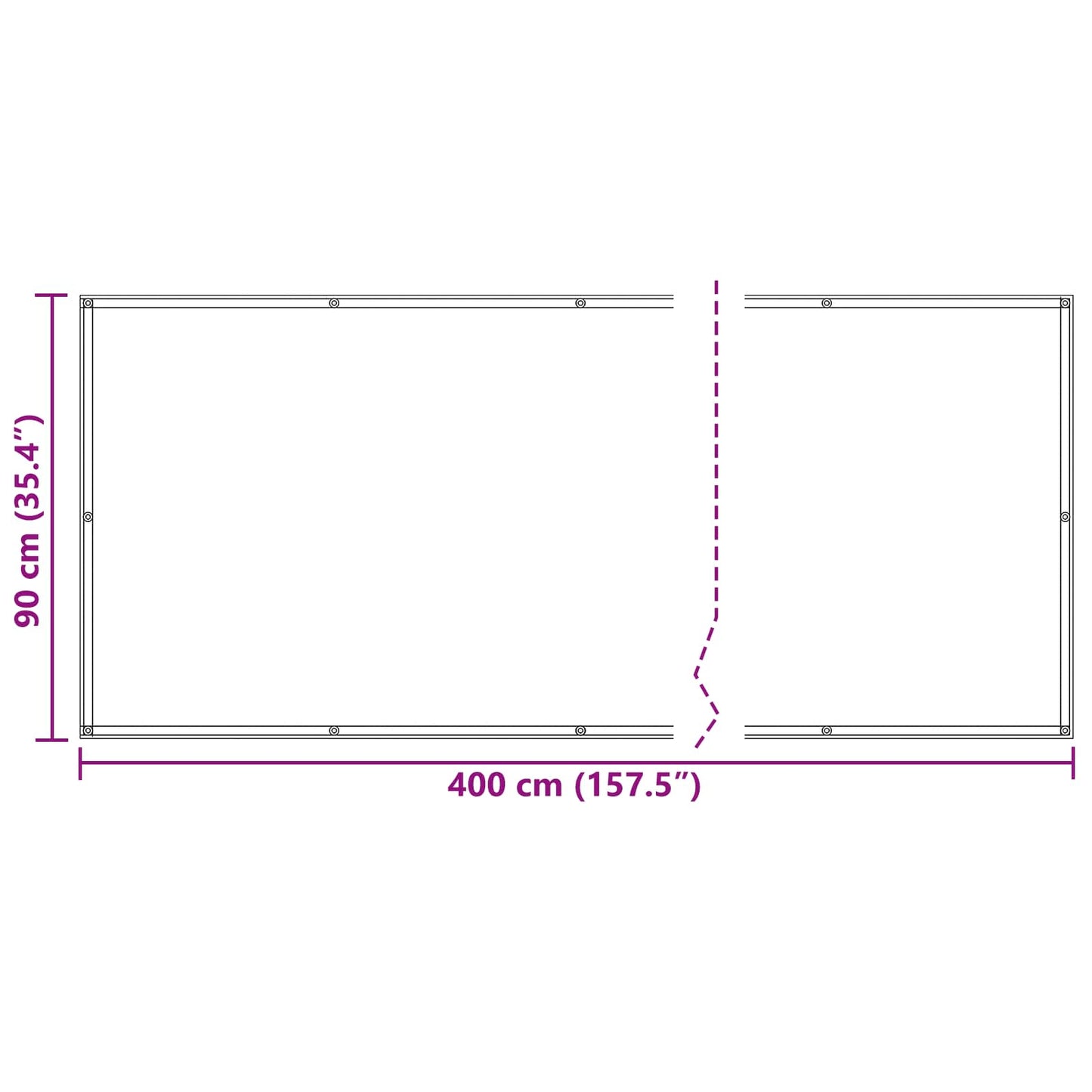 Balcony Screen 90 x 400 cm Oxford Fabric Rectangular