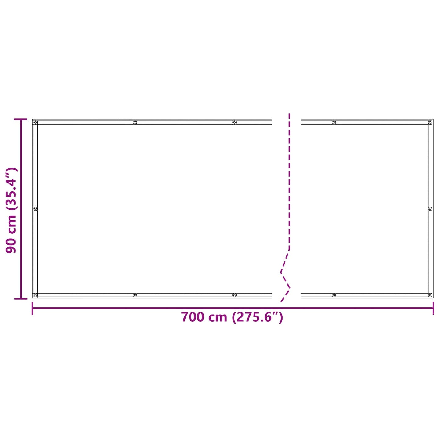 Balcony Screen 90 x 700 cm Oxford Fabric Rectangular