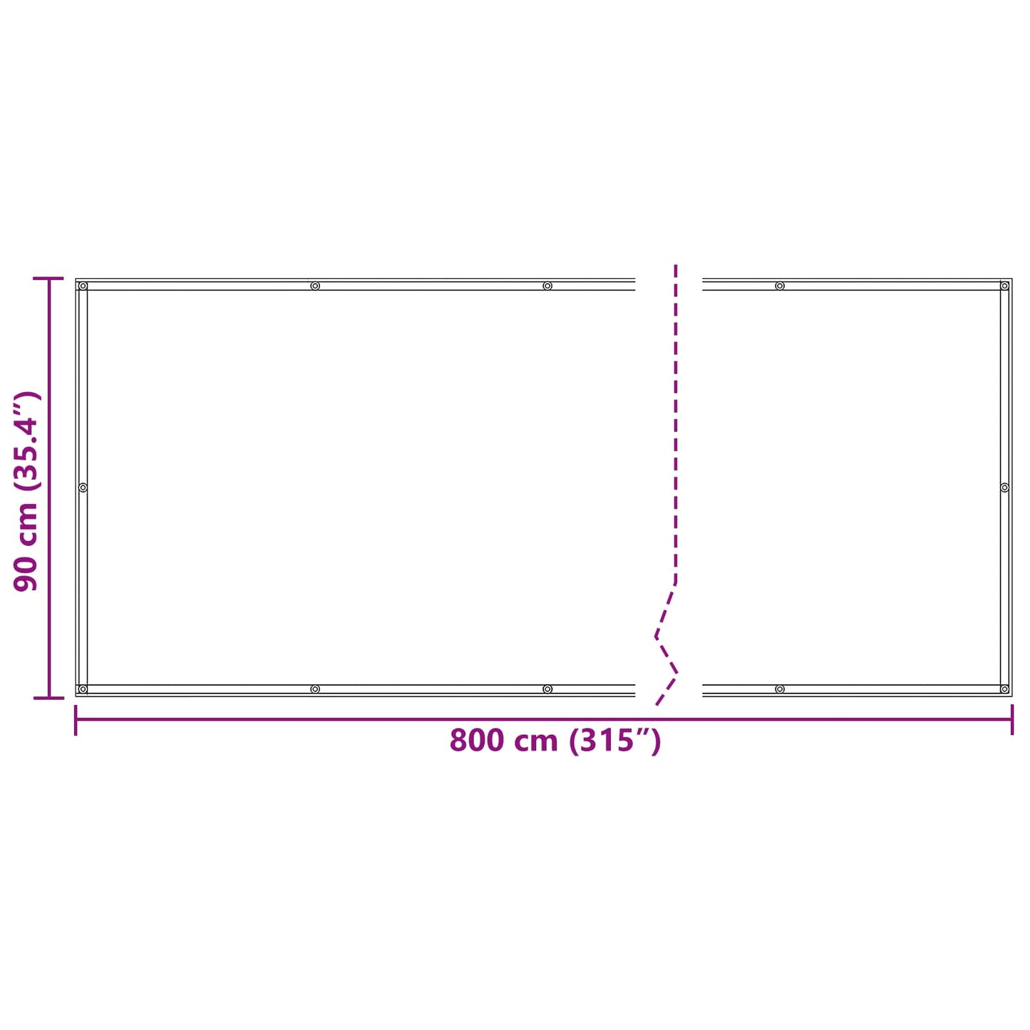 Balcony Screen 90 x 800 cm Oxford Fabric Rectangular