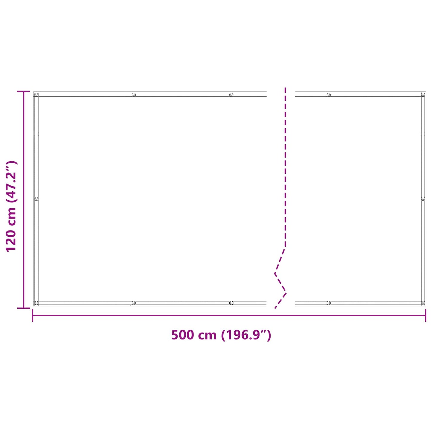Balcony Screen 120 x 500 cm Oxford Fabric Rectangular
