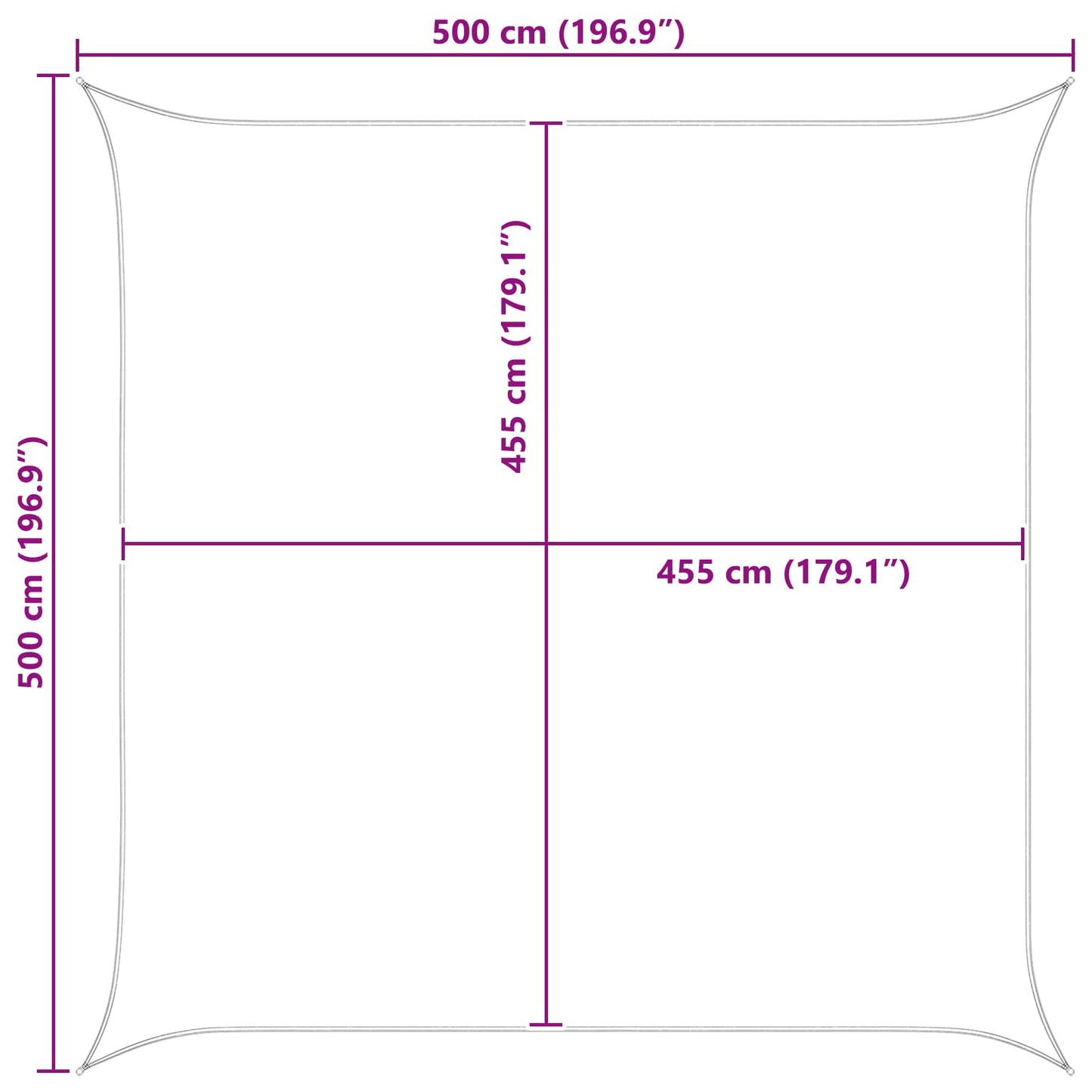 Sun Shade Sail 5 x 5 m 100% Polyester Oxford Square