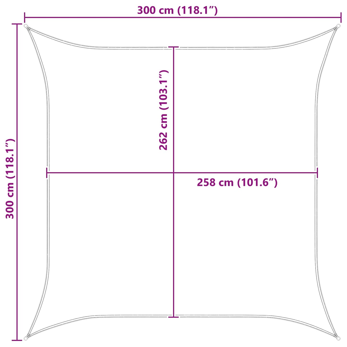 Sun Shade Sail 3 x 3 m 100% Polyester Oxford Square