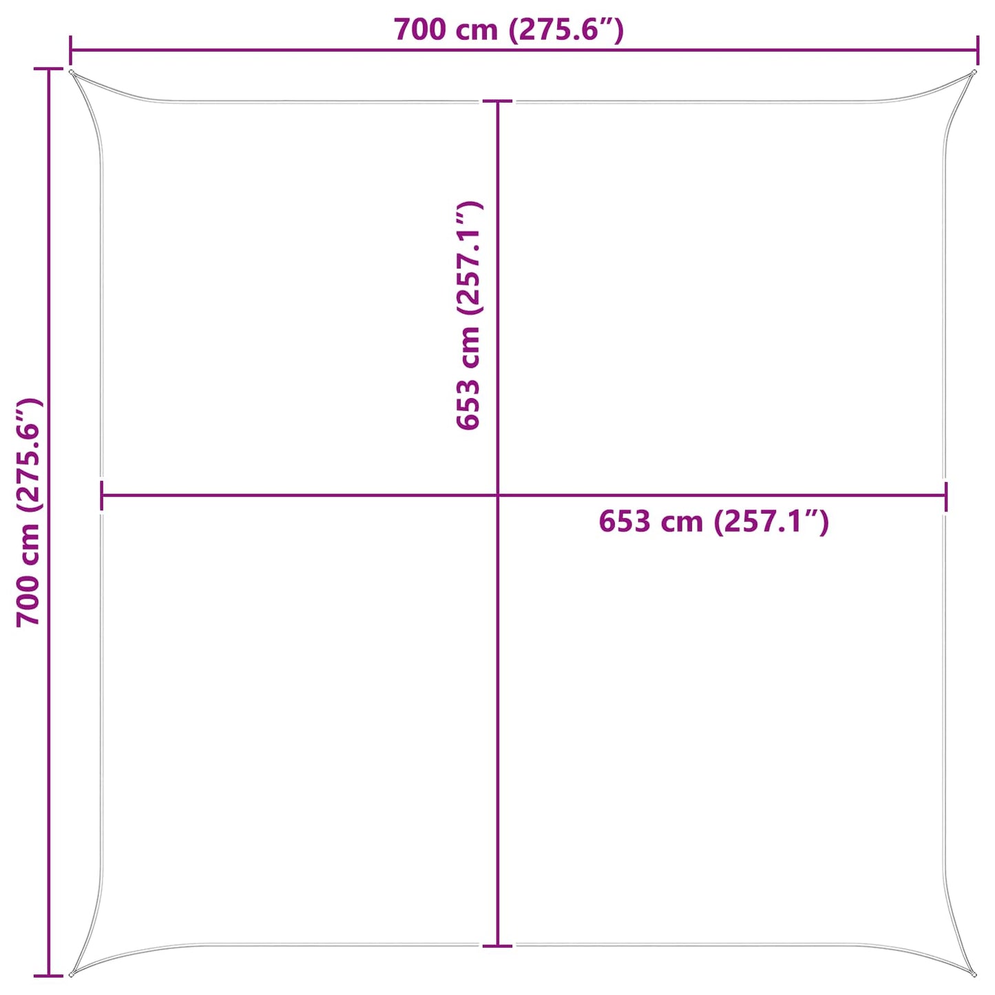 Sun Shade Sail 7 x 7 m 100% Polyester Oxford Square
