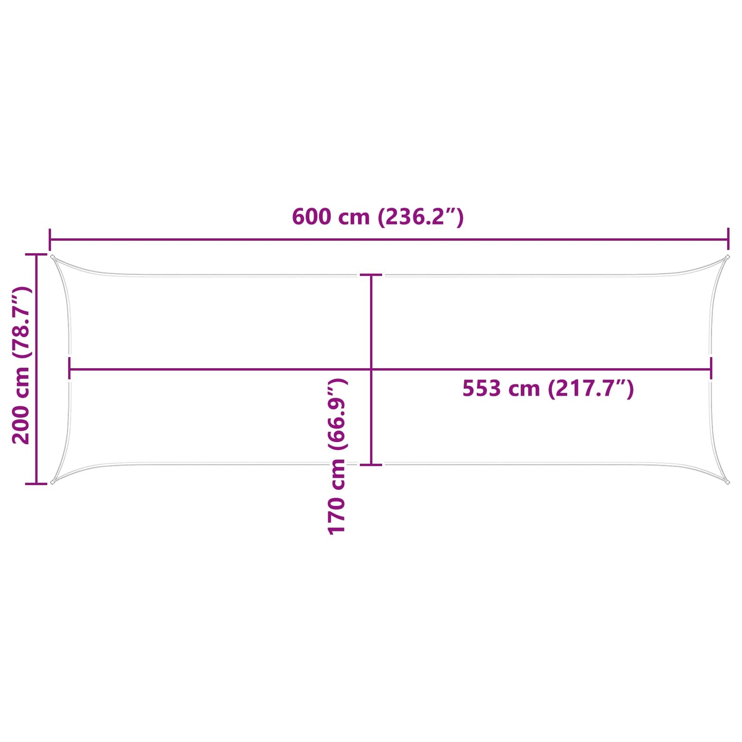 Sun Shade Sail Dark Green 2 x 6 m 100% Polyester Oxford