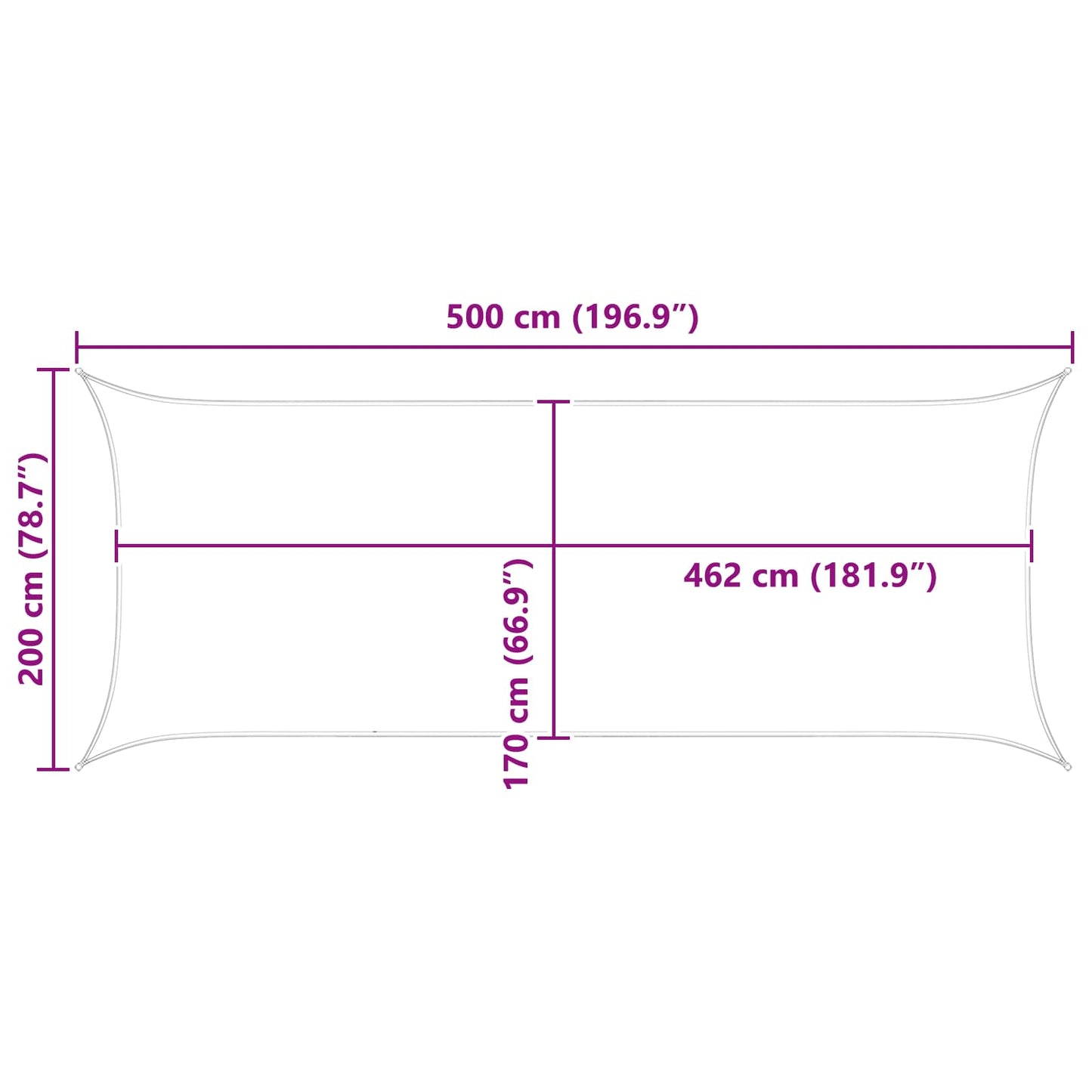 Sun Shade Sail Orange and Brown 5 x 2 m 100% Polyester Oxford