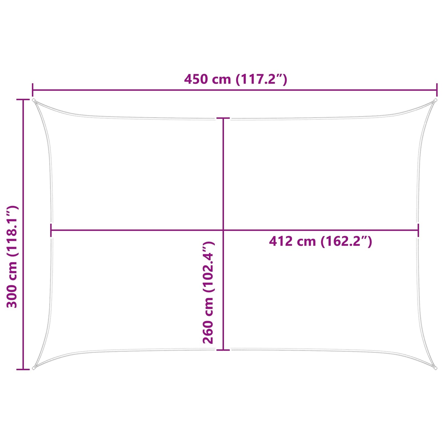 Sun Shade Sail Orange and Brown 4.5 x 3 m 100% Polyester Oxford