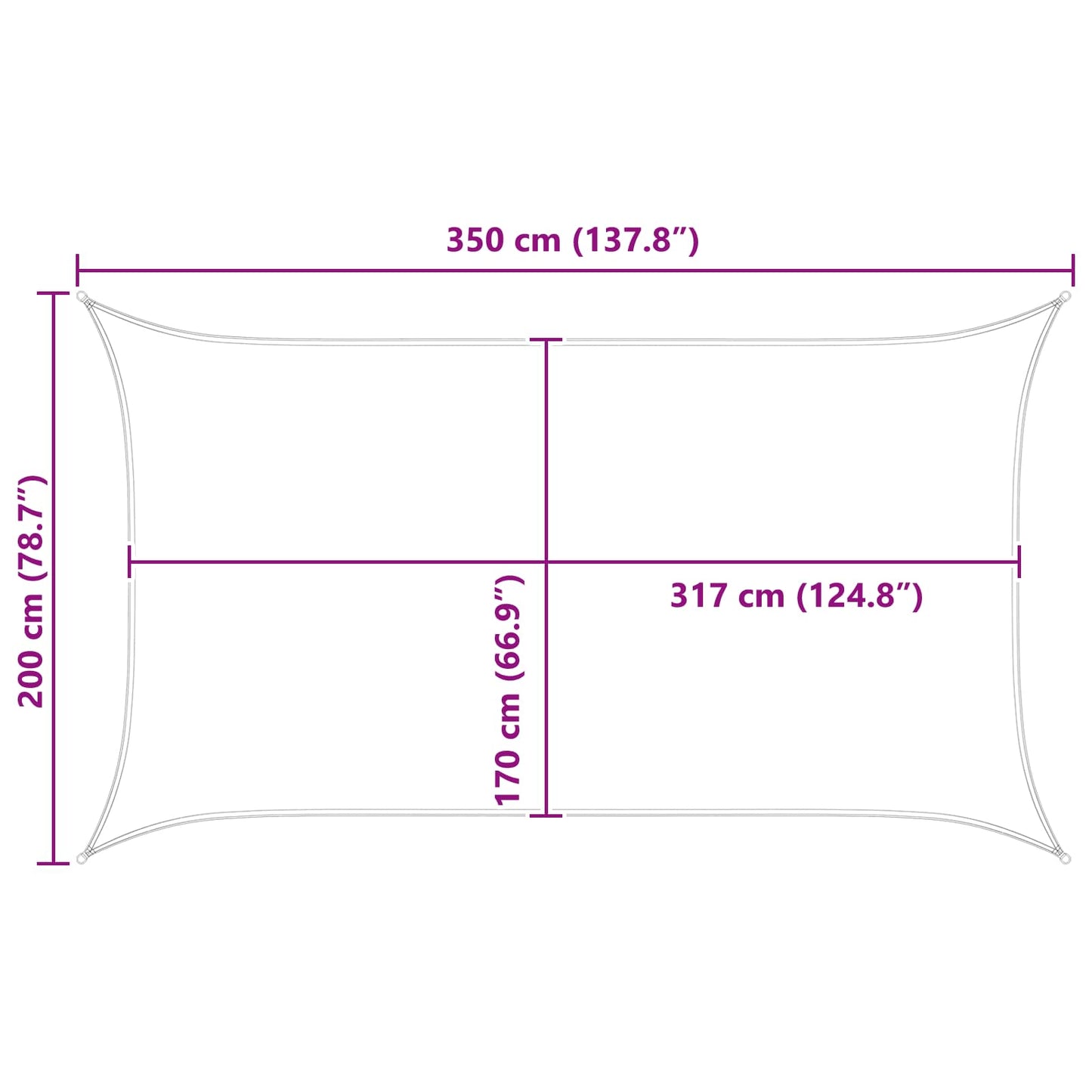 Sun Shade Sail Yellow and White 3.5 x 2 m 100% Polyester Oxford
