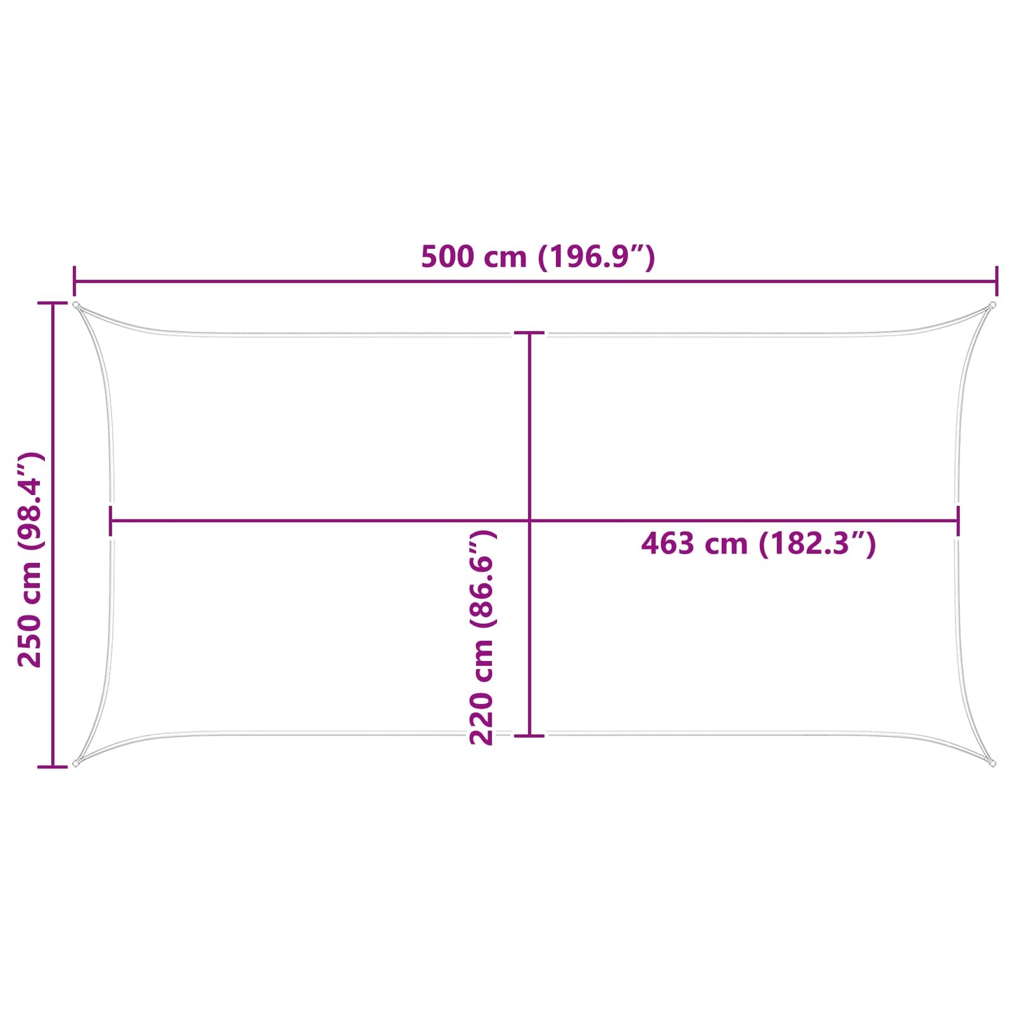Sun Shade Sail Yellow and White 5 x 2,5 m 100% Polyester Oxford