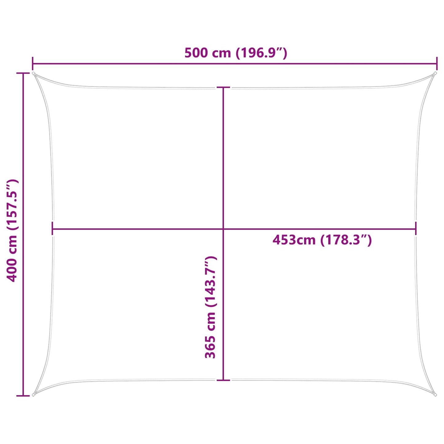 Sun Shade Sail Yellow and White 5 x 4 m 100% Polyester Oxford