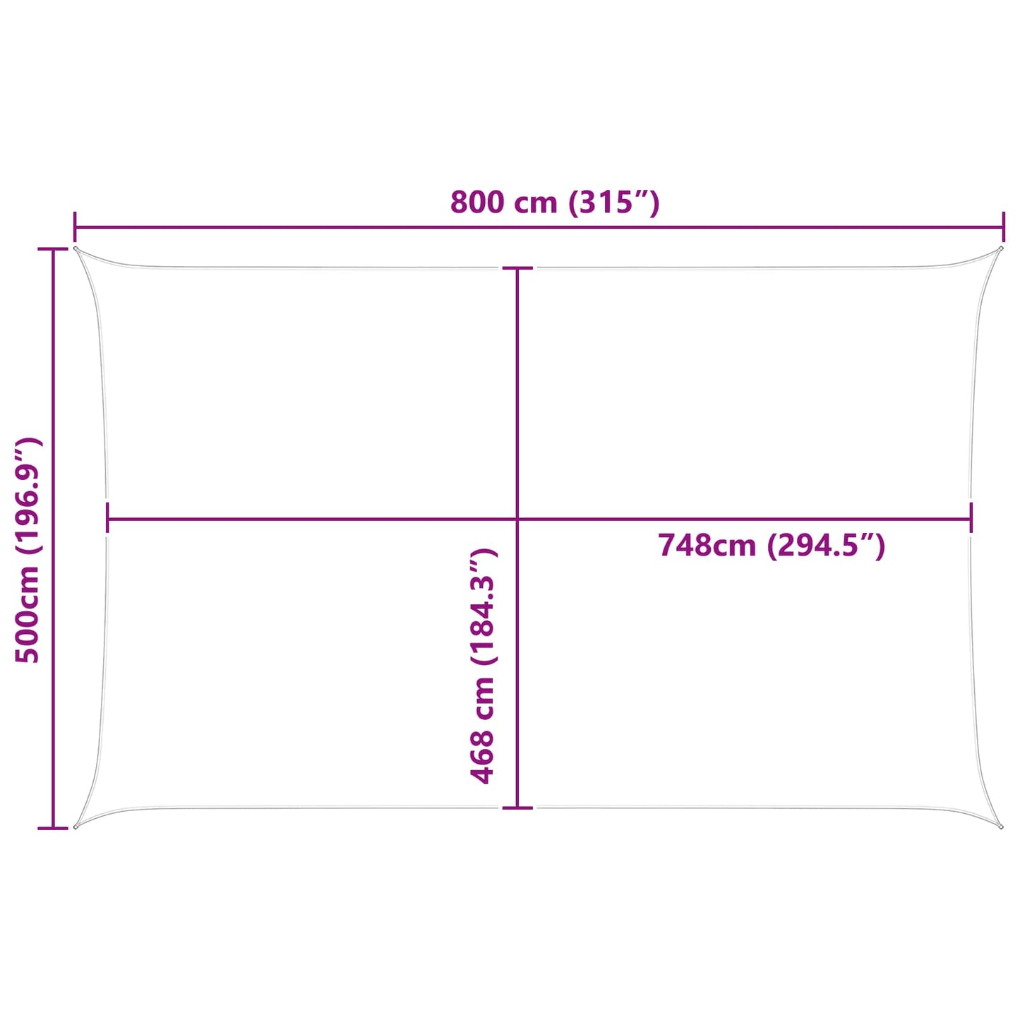 Sun Shade Sail Yellow and White 8 x 5 m 100% Polyester Oxford