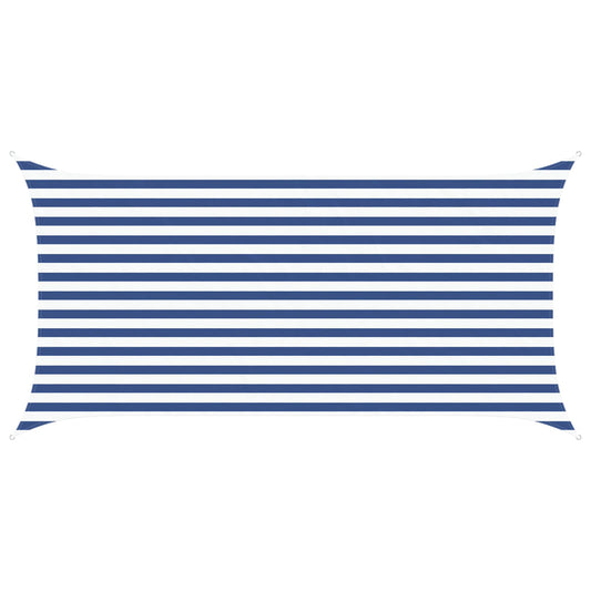 Sun Shade Sail Blue and White 4 x 2 m 100% Polyester Oxford