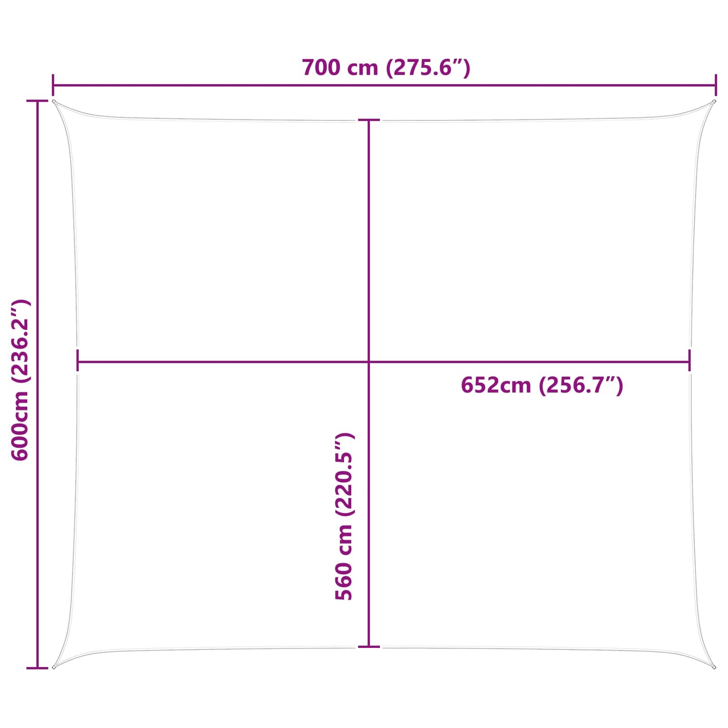 Sun Shade Sail Blue and White 7 x 6 m 100% Polyester Oxford
