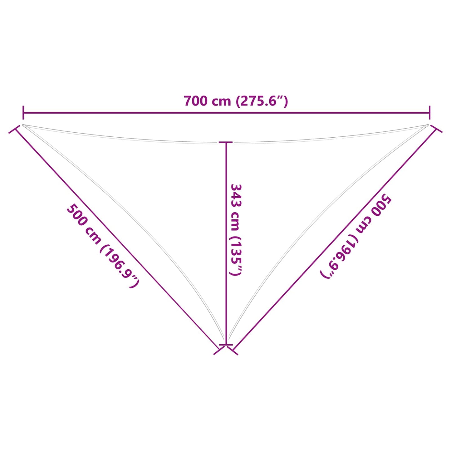 Sun Shade Sail 7 x 5 x 5 m 100% Polyester Oxford Triangular