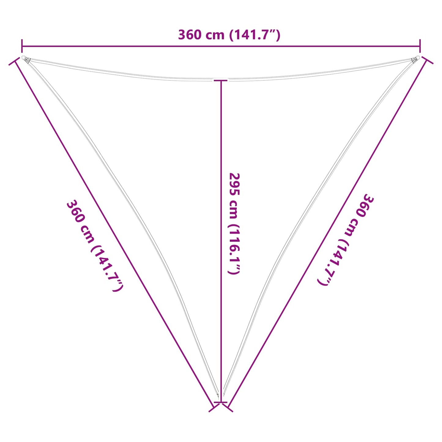 Sun Shade Sail 3.6 x 3.6 x 3.6 m 100% Polyester Oxford