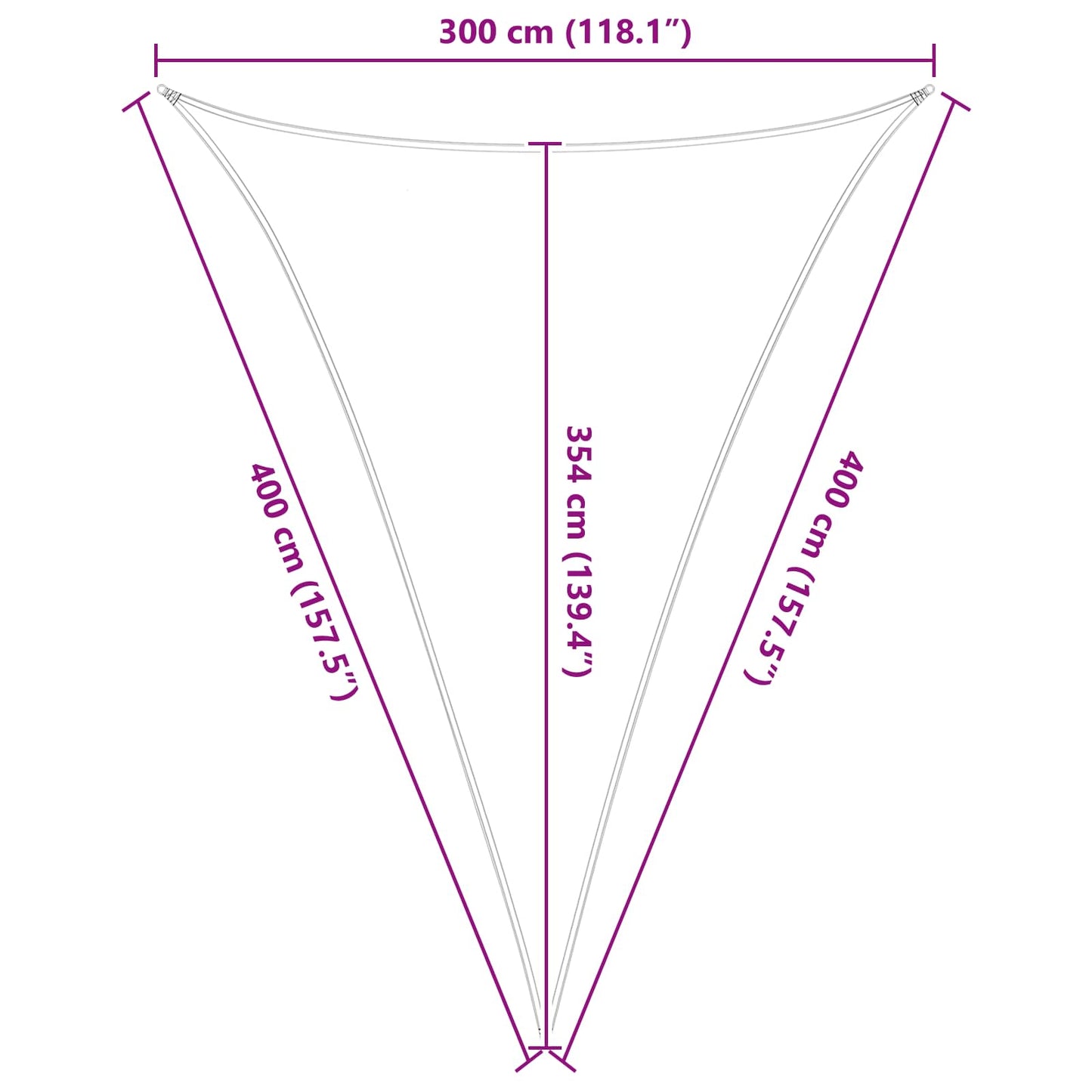 Sun Shade Sail 3 x 4 x 4 m 100% Polyester Oxford Triangular