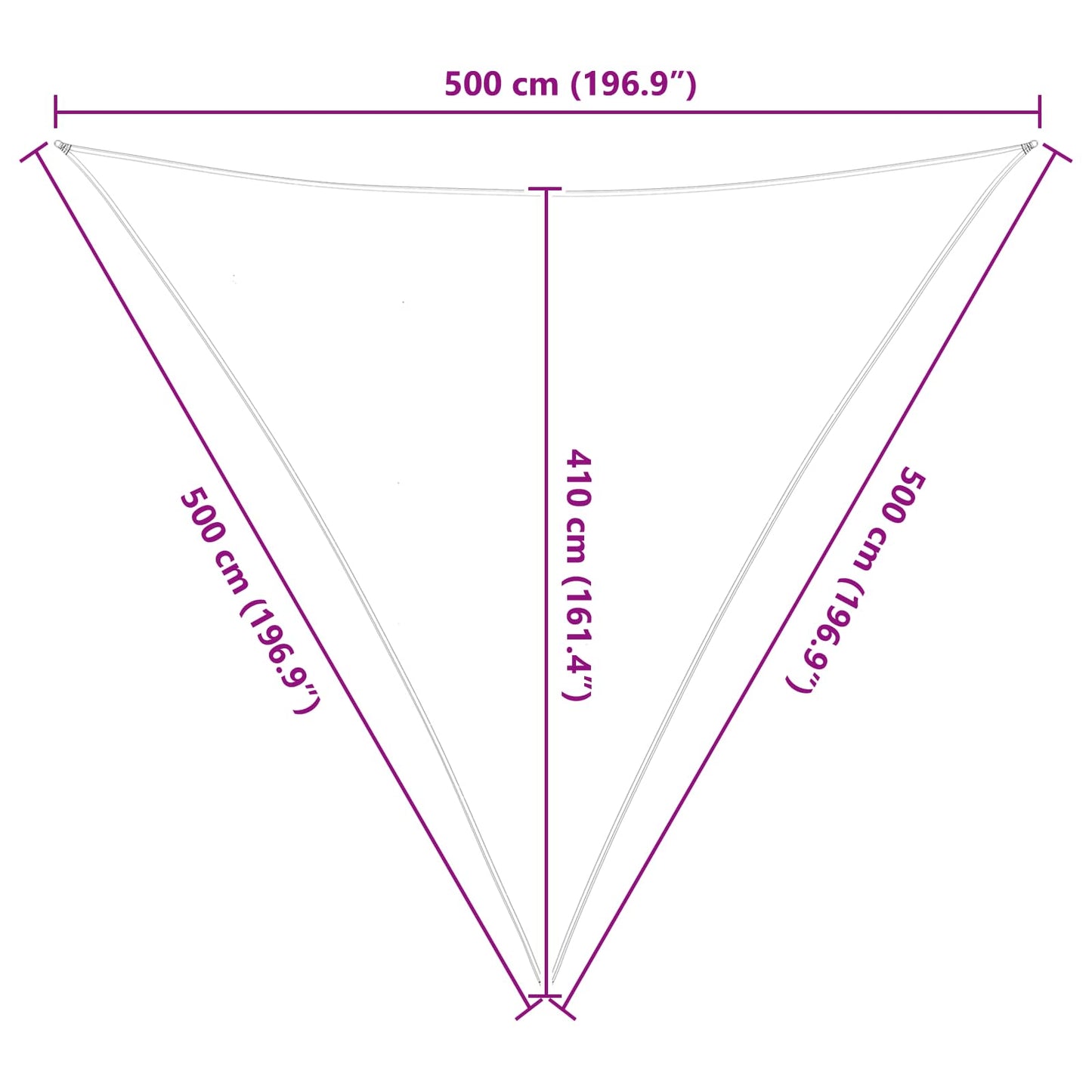 Sun Shade Sail 5 x 5 x 5 m 100% Polyester Oxford Triangular