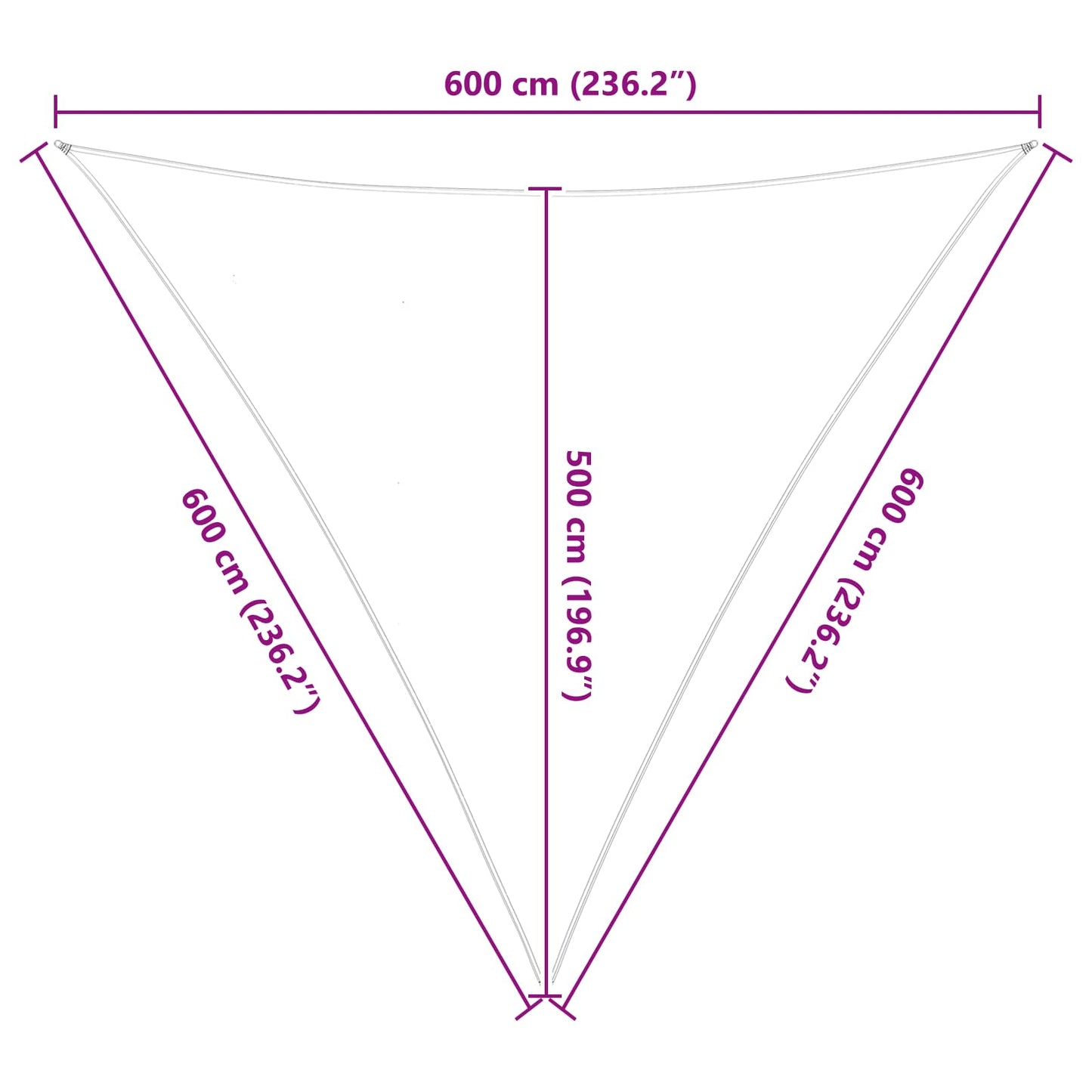 Sun Shade Sail 6 x 6 x 6 m 100% Polyester Oxford Triangular