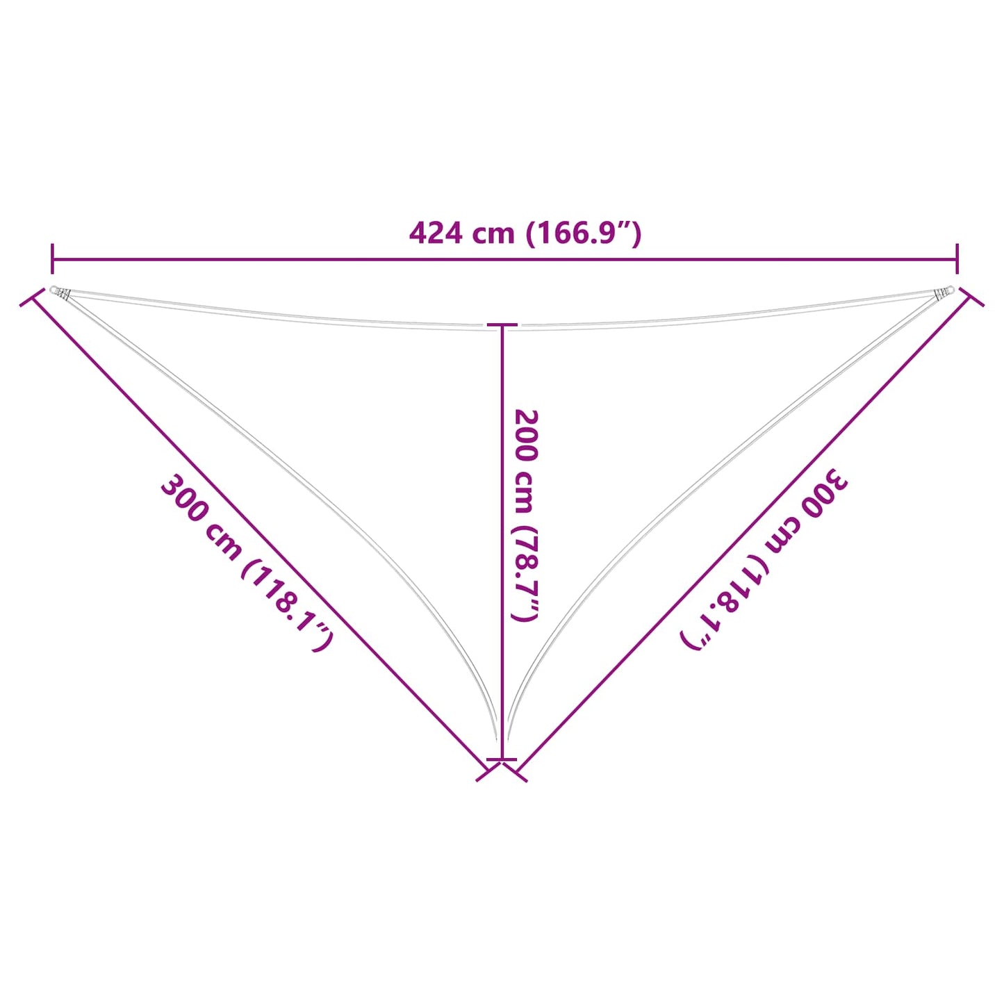 Sun Shade Sail 3 x 3 x 4.24 m 100% Polyester Oxford Triangular