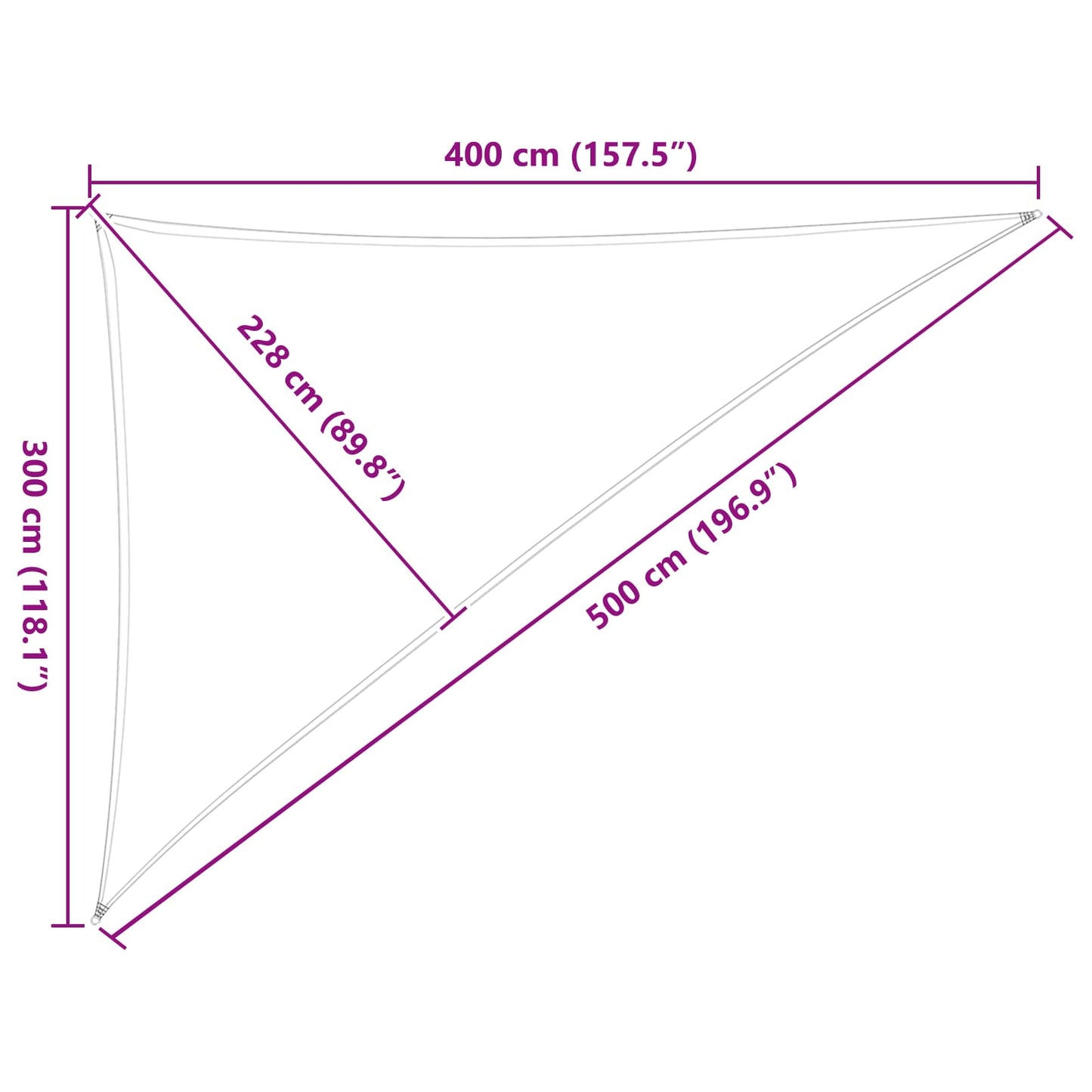 Sun Shade Sail 3 x 4 x 5 m 100% Polyester Oxford Triangular