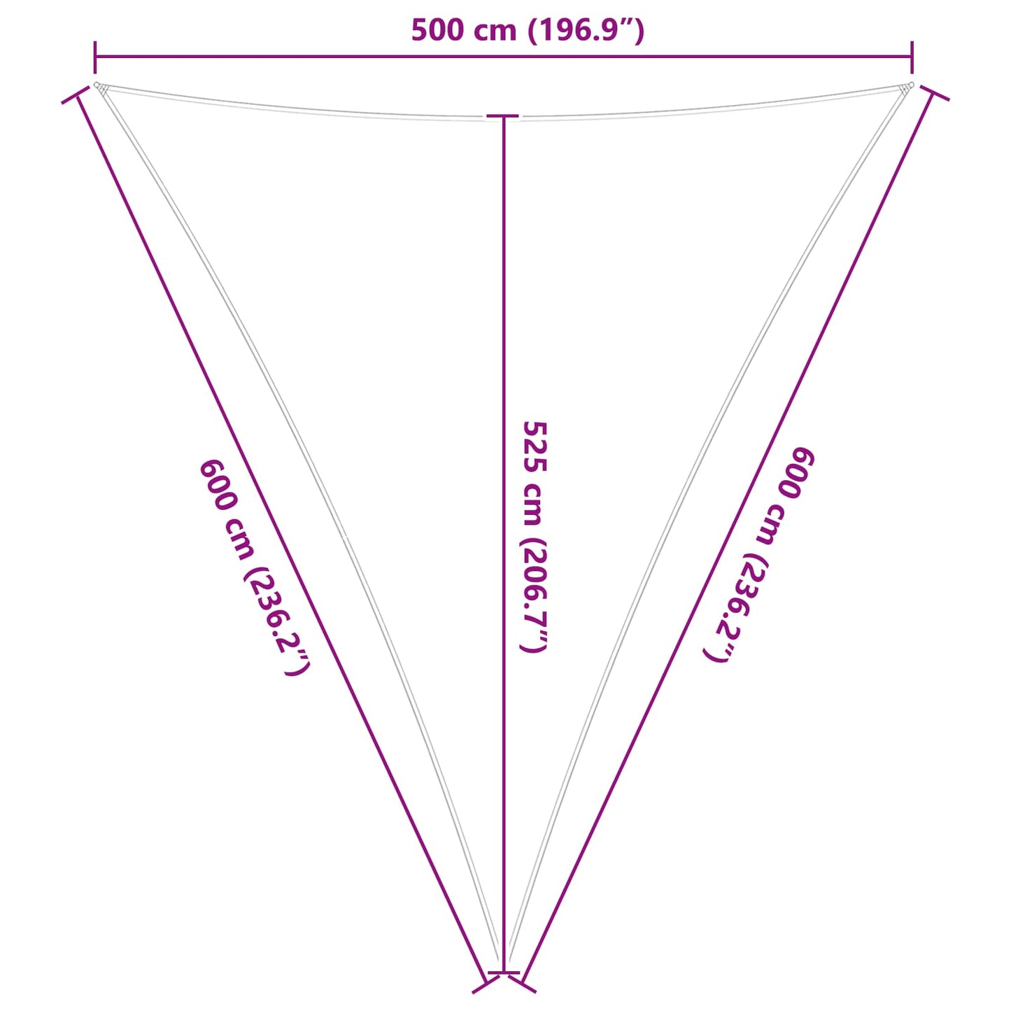 Sun Shade Sail 5 x 6 x 6 m 100% Polyester Oxford Triangular