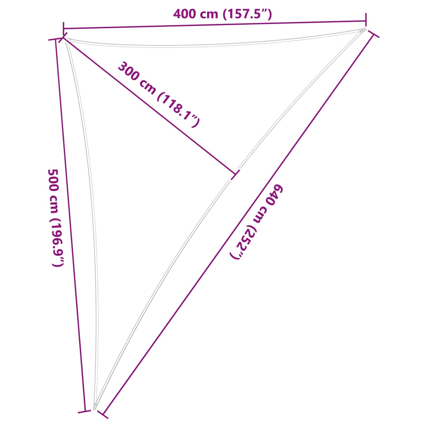 Sun Shade Sail 4 x 5 x 6.4 m 100% Polyester Oxford Triangular