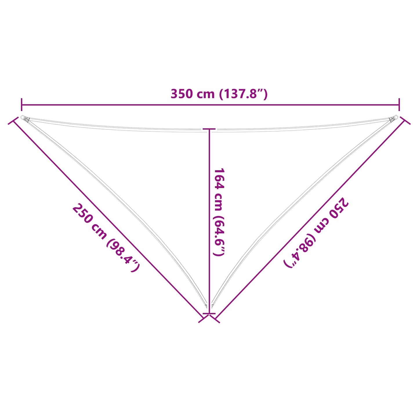 Sun Shade Sail 2.5 x 2.5 x 3.5 m 100% Polyester Oxford