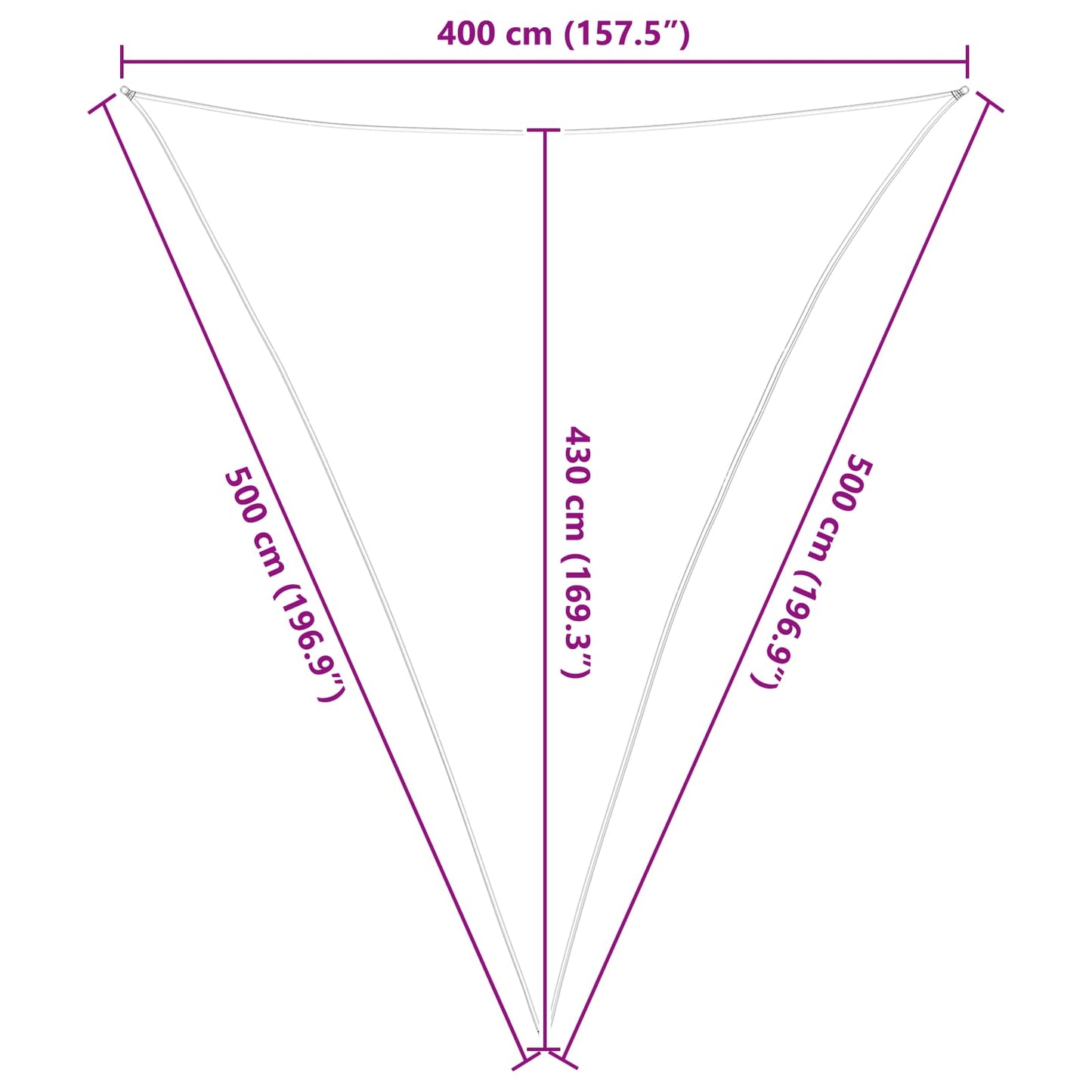 Sun Shade Sail 4 x 5 x 5 m 100% Polyester Oxford Triangular