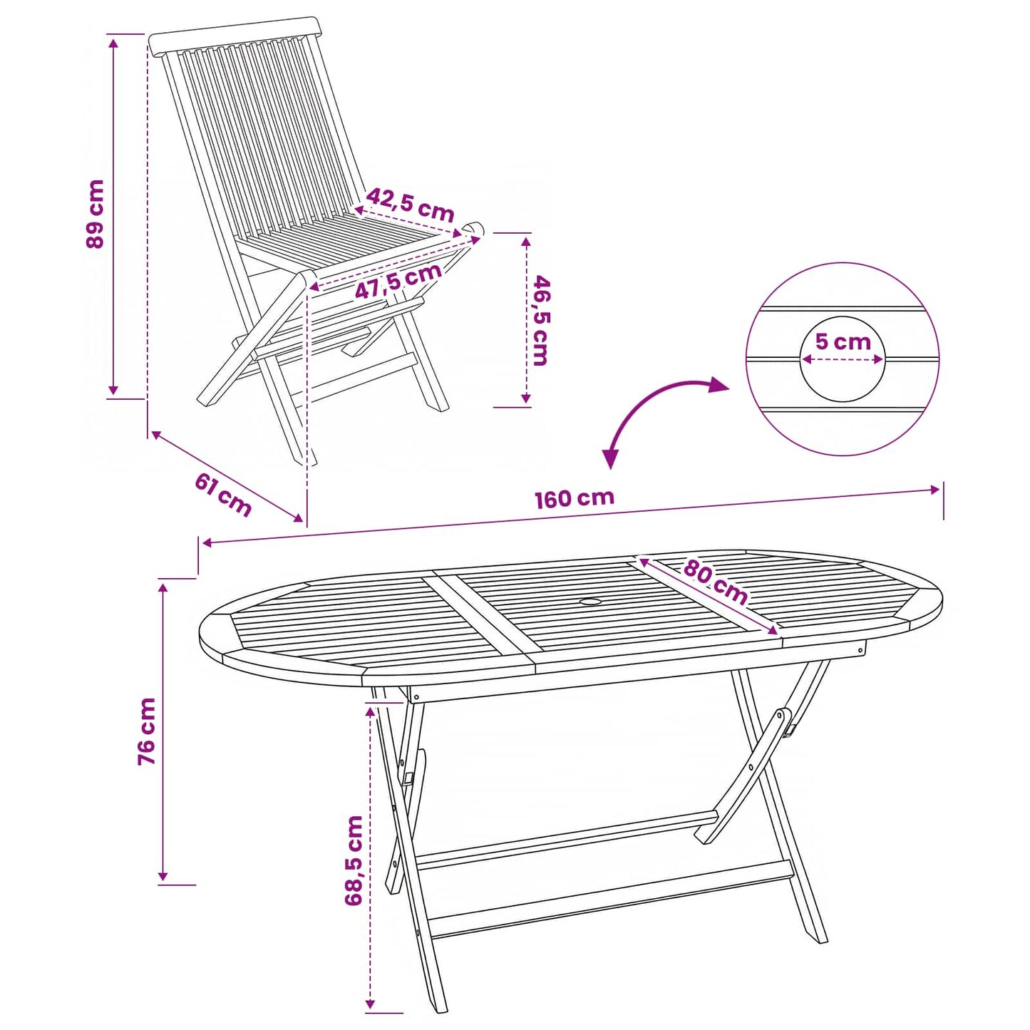 Garden Furniture Set 9 pcs Natural Solid Teak Wood