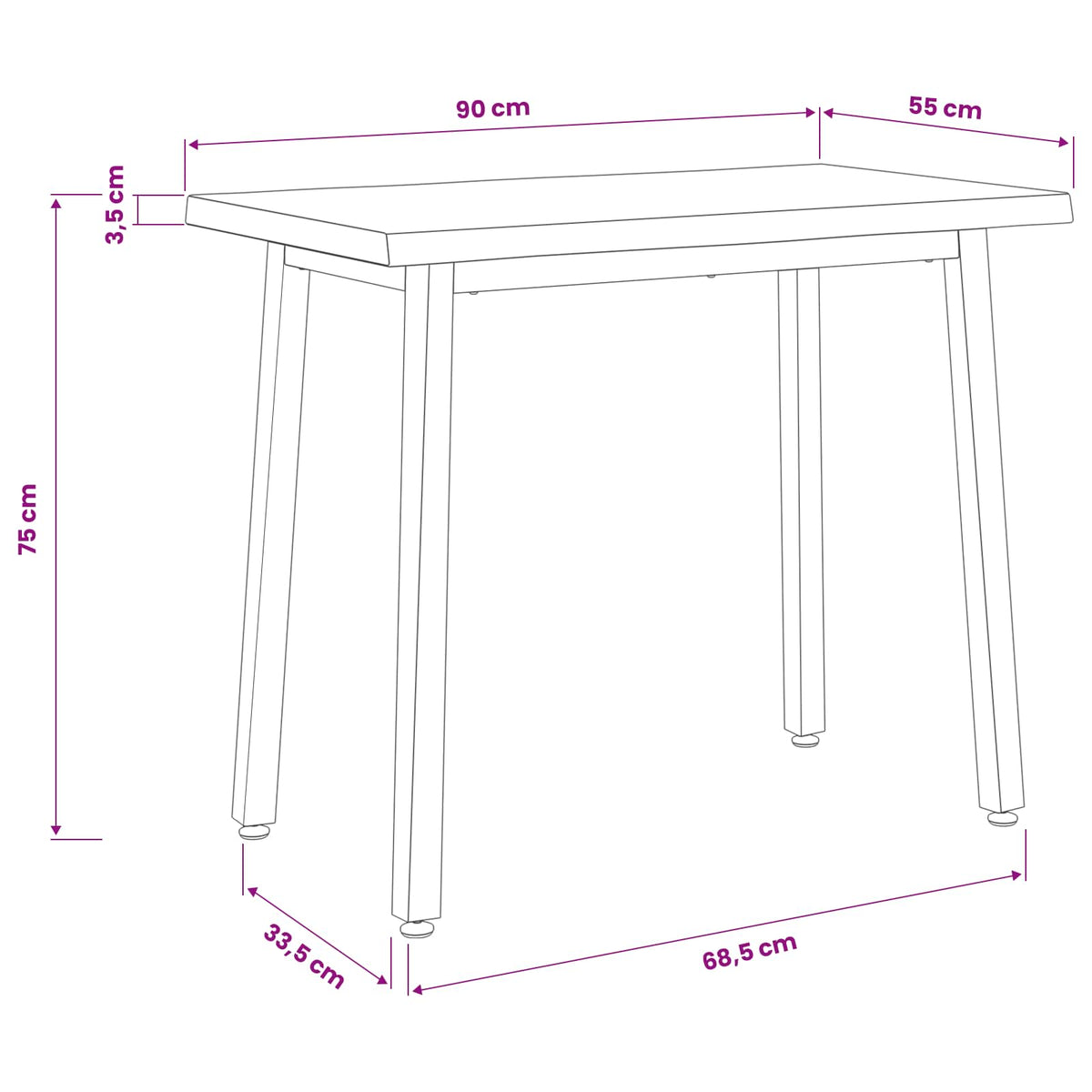 90 x 55 x 75 cm Solid Acacia Wood Natural and Coffee