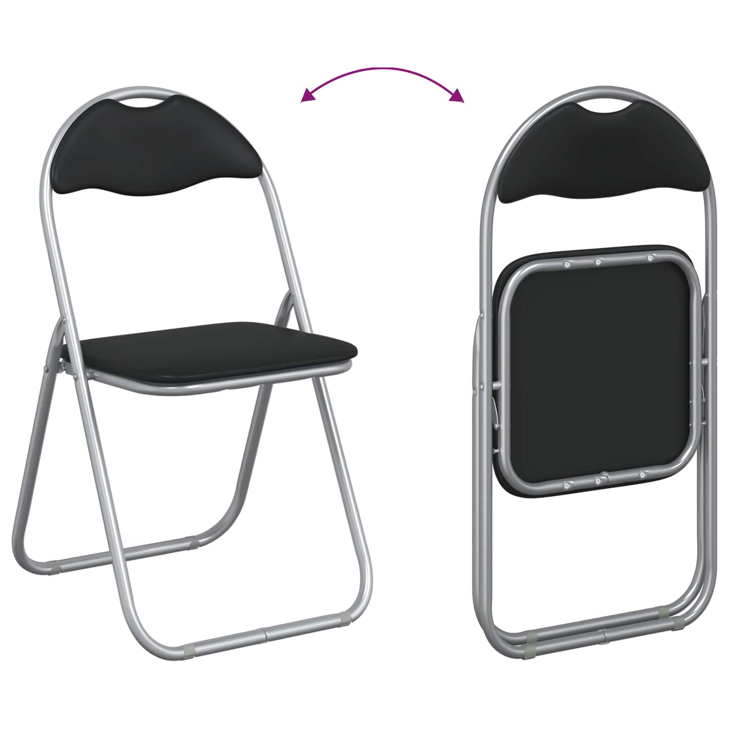 Folding Chair 2 pcs Black and Grey 48 x 43.5 x 81 cm