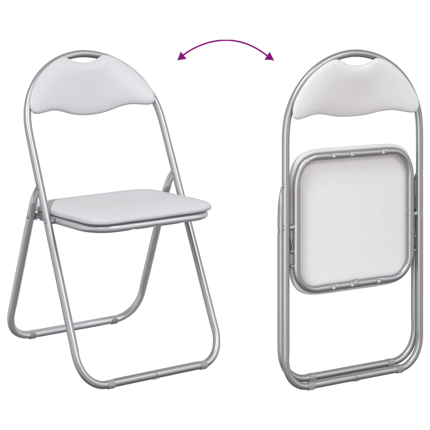 Folding Chair 2 pcs Faux Leather White and Grey