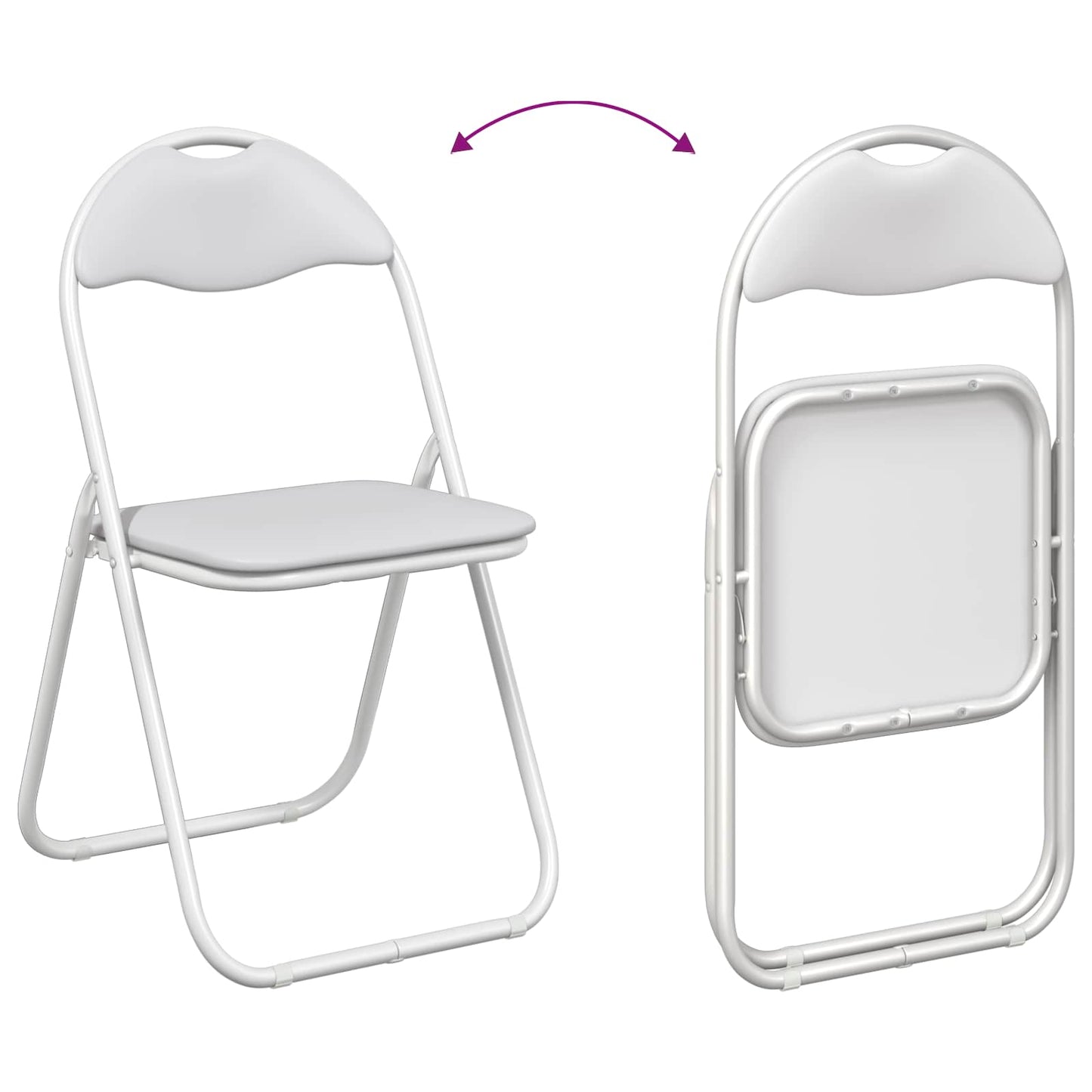 Folding Chair 2 pcs Faux Leather White 48 x 43.5 x 81 cm