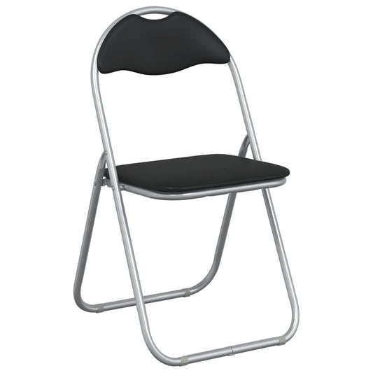 Folding Chair 8 pcs Faux Leather Black and Grey