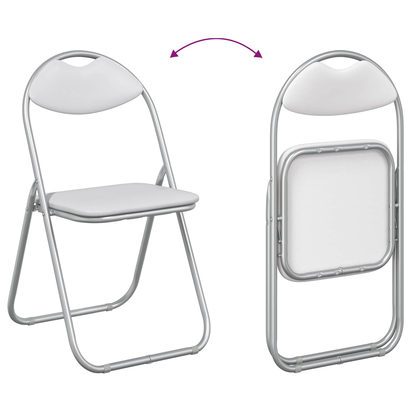 Folding Chair 8 pcs Faux Leather White and Grey
